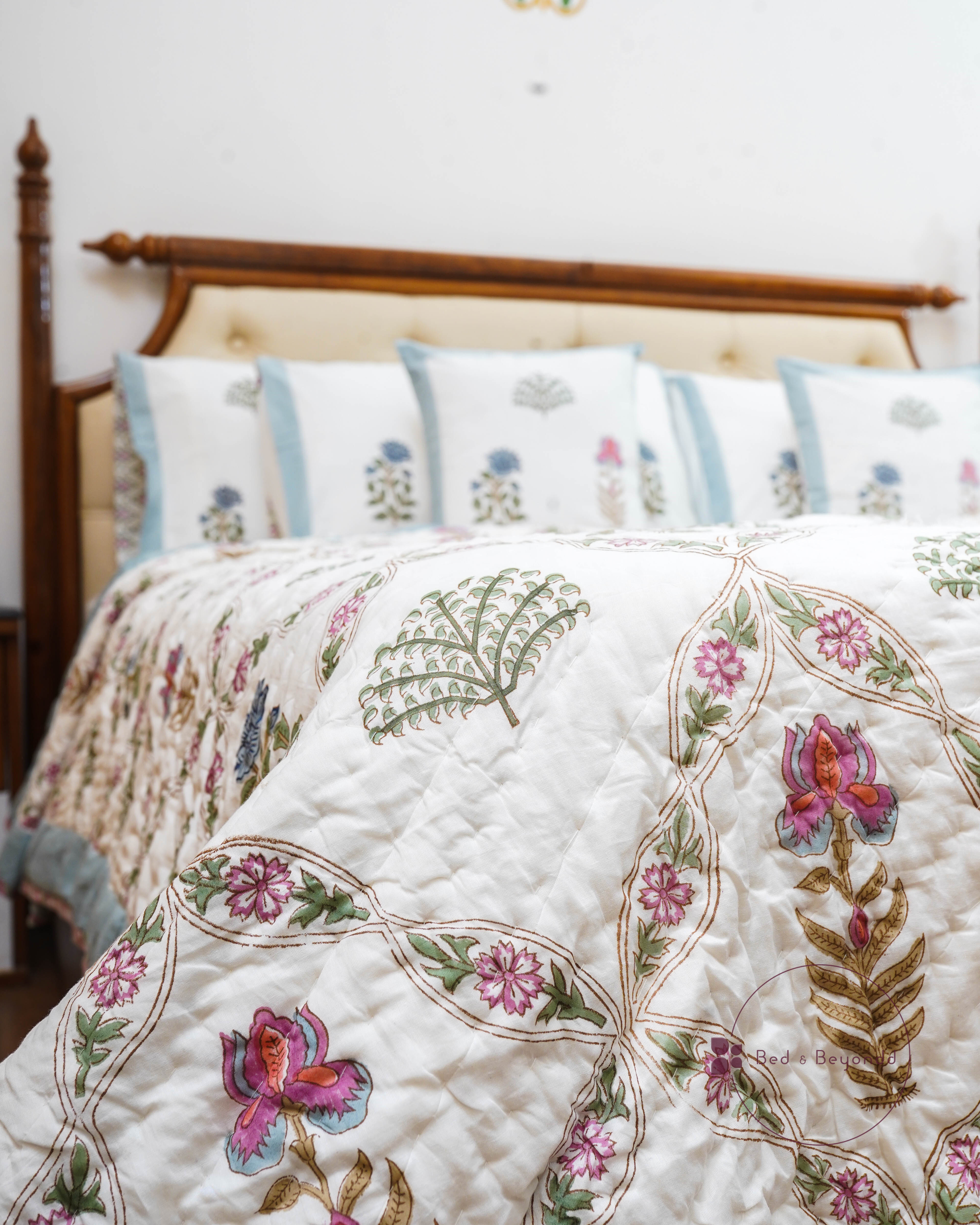 VILASA HANDBLOCK PRINTED REVERSIBLE MULMUL QUILT