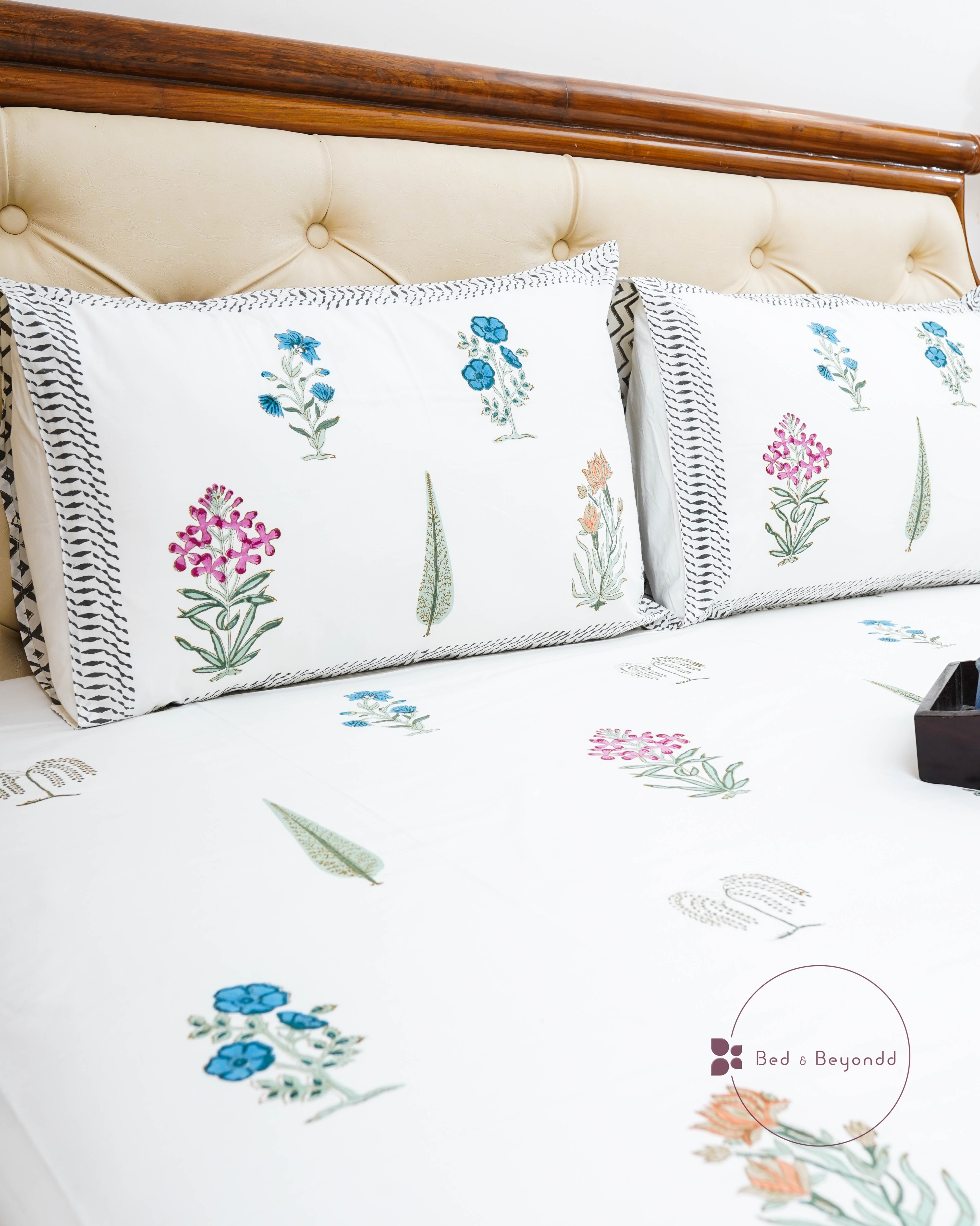 CHEVRON HANDBLOCK PRINTED BEDDING SET