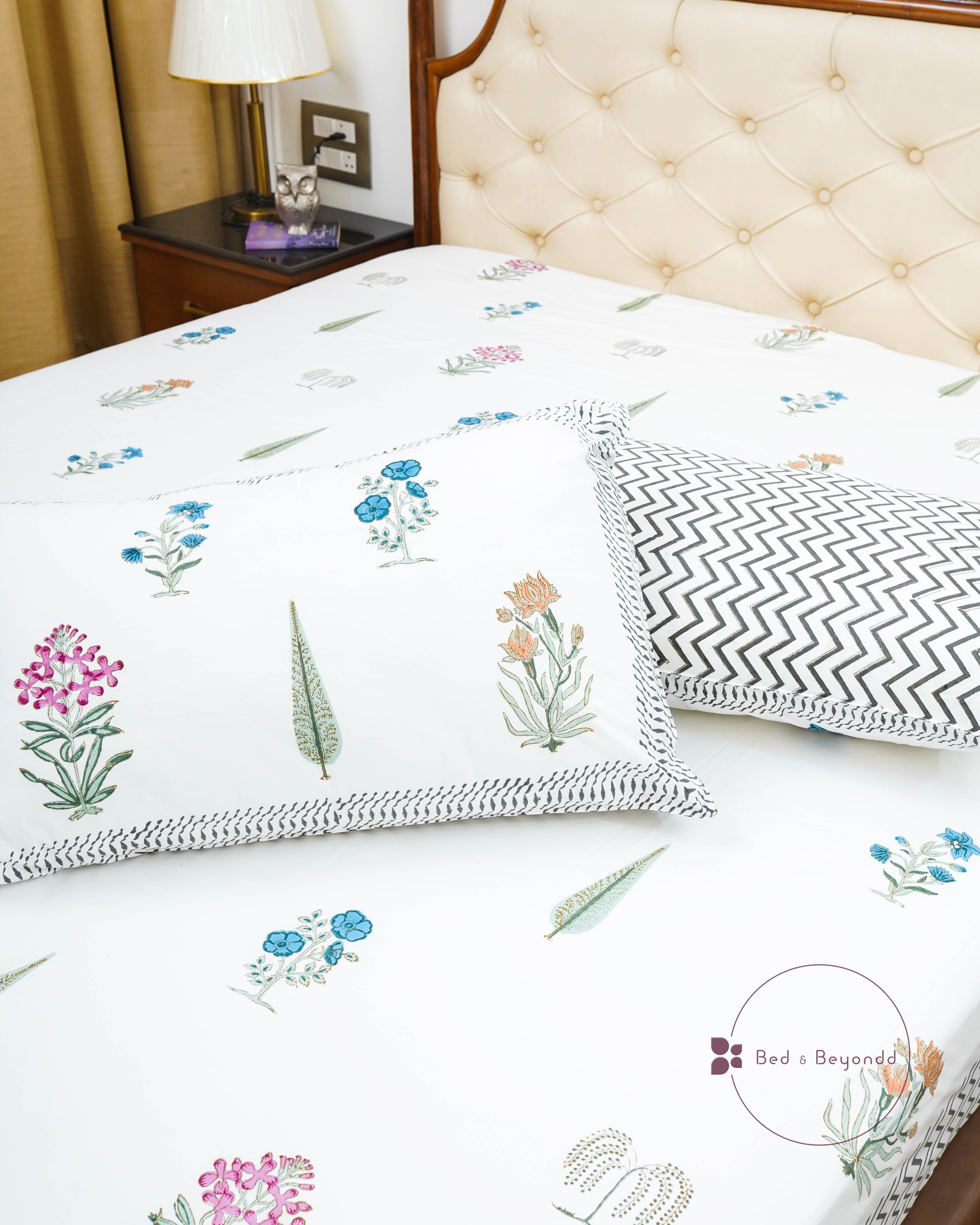 CHEVRON HANDBLOCK PRINTED BEDDING SET