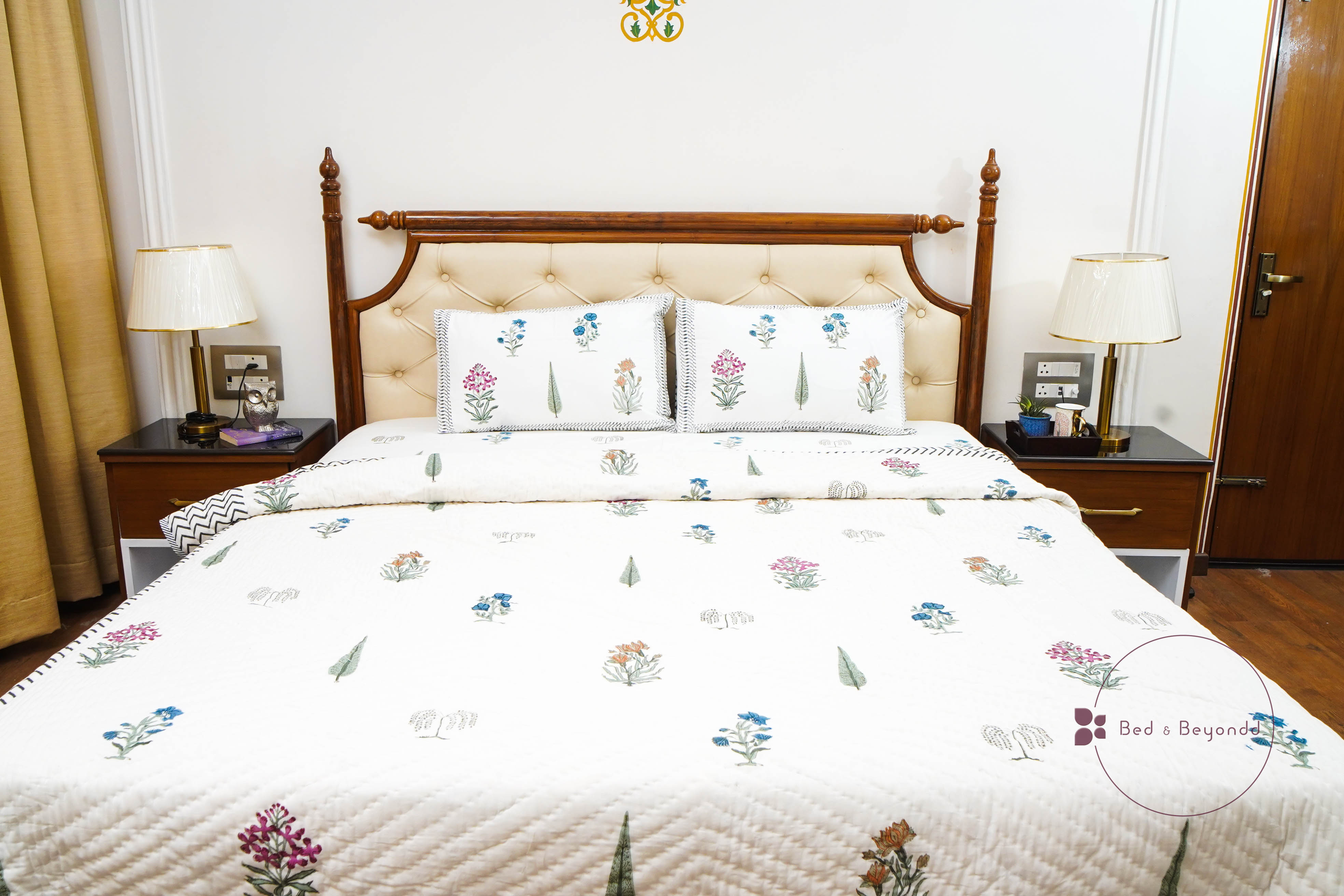CHEVRON HANDBLOCK PRINTED BEDDING SET