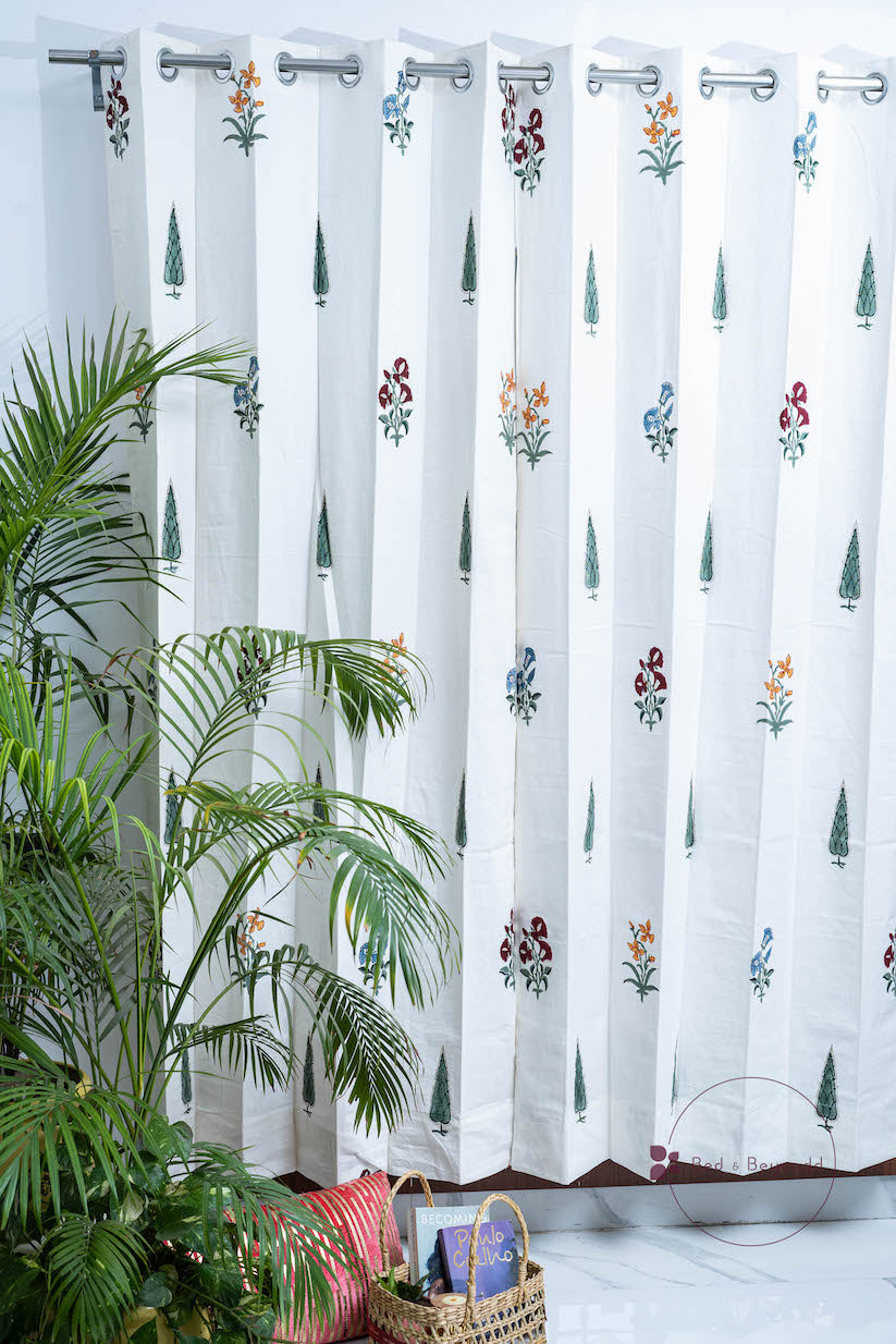 MULTI BOOTA HANDBLOCK PRINTED CURTAIN