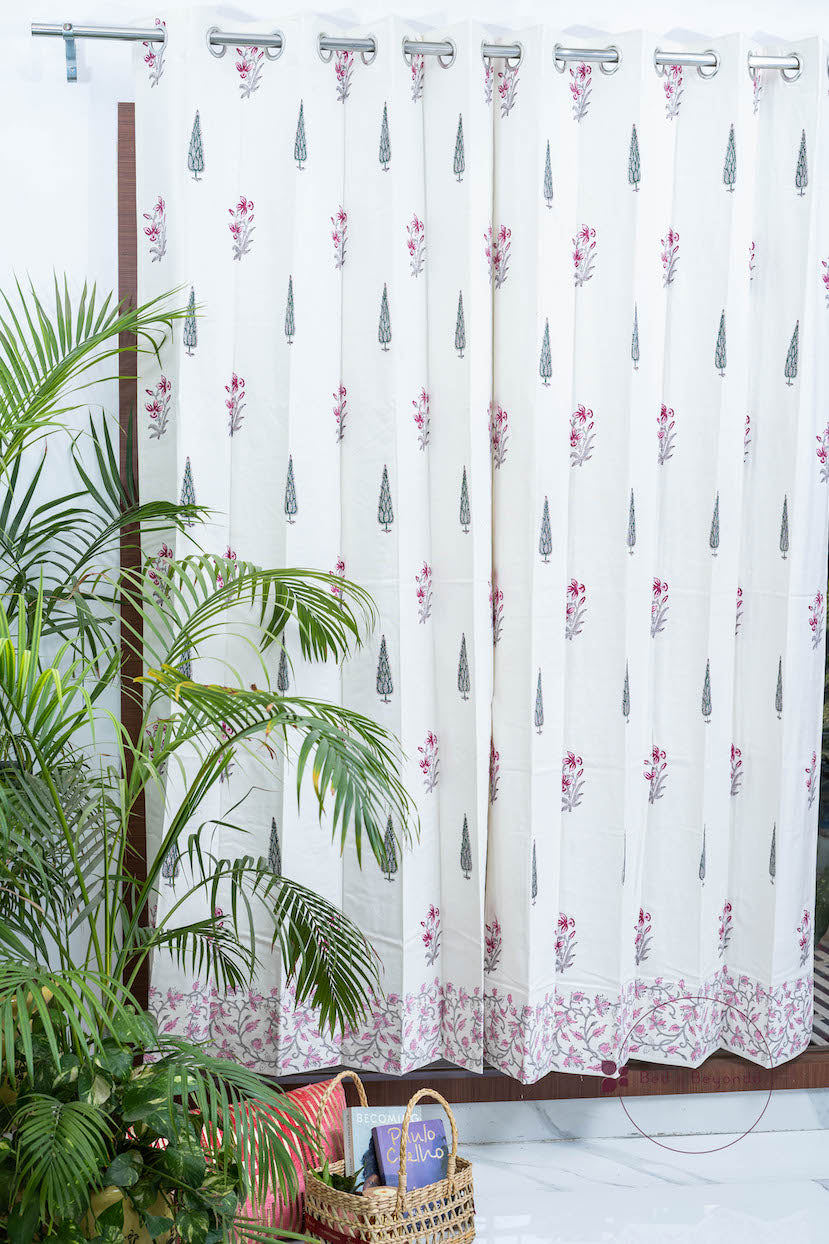 DOUBLE BOOTA HANDBLOCK PRINTED CURTAIN