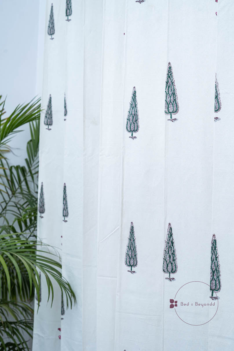 DOUBLE BOOTA HANDBLOCK PRINTED CURTAIN