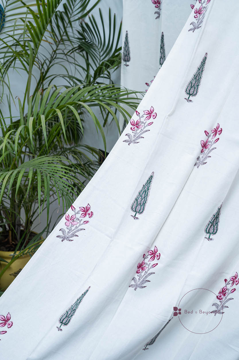 DOUBLE BOOTA HANDBLOCK PRINTED CURTAIN