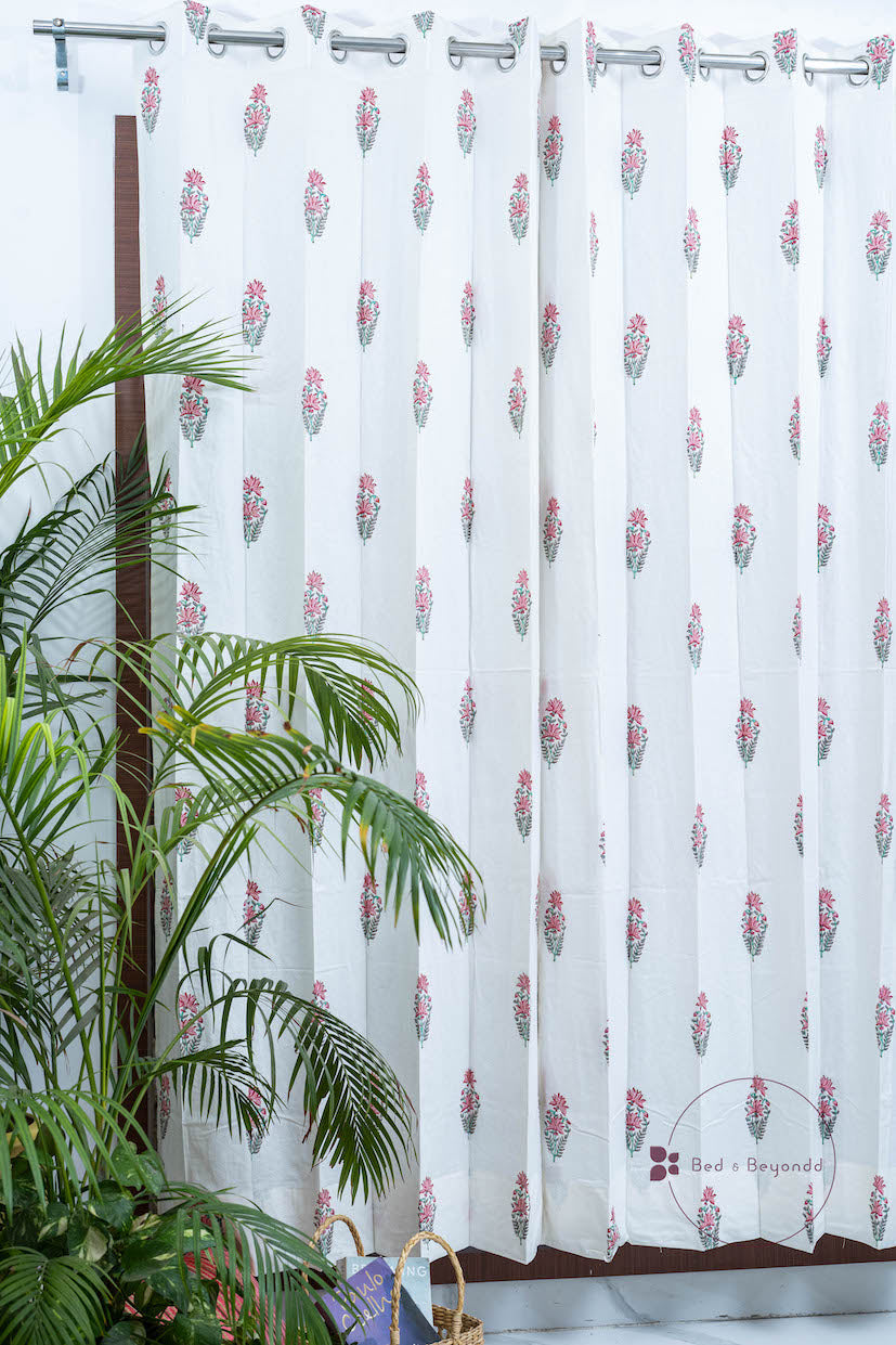 PANSY HANDBLOCK PRINTED CURTAIN