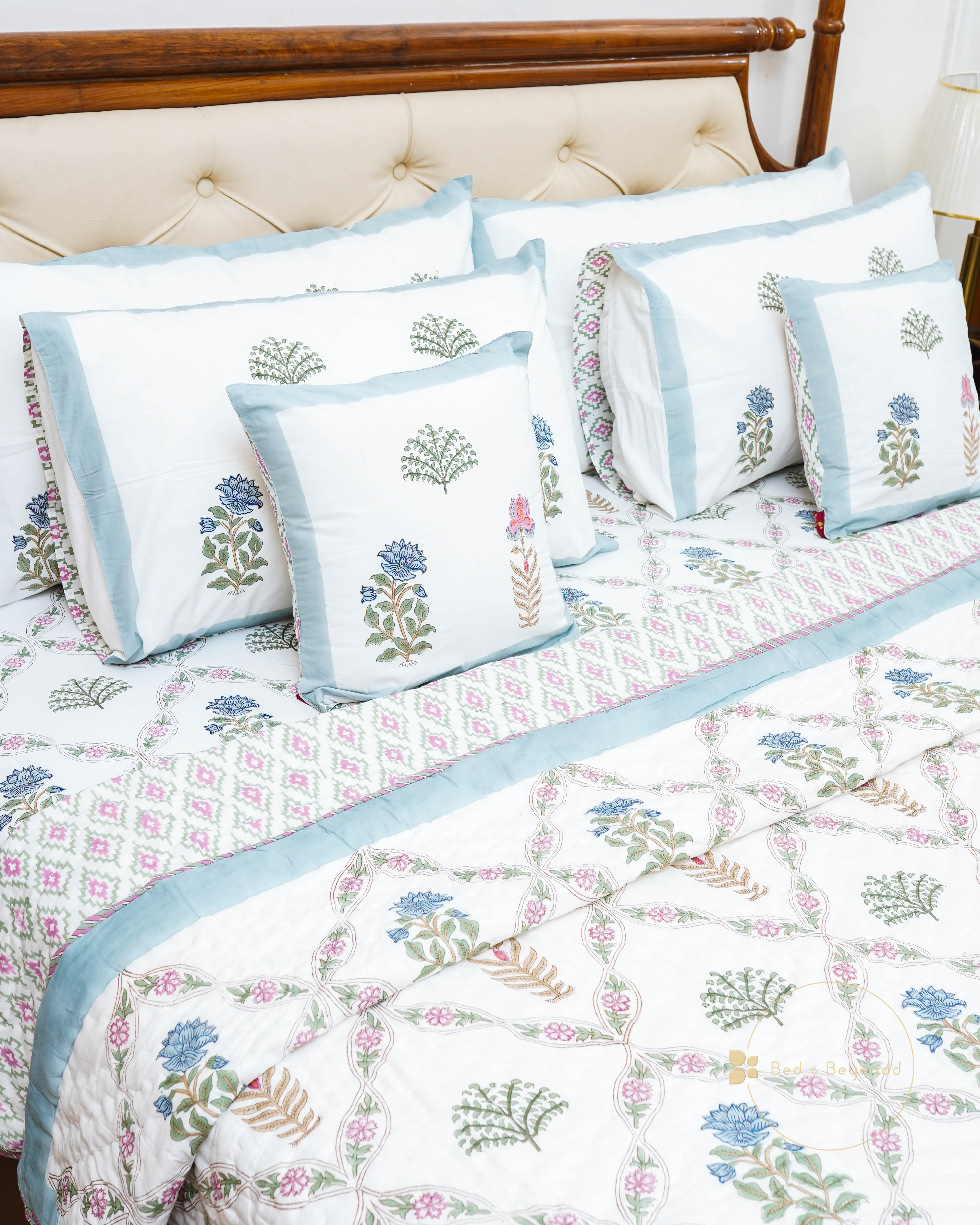 VILASA HANDBLOCK PRINTED REVERSIBLE MULMUL QUILT