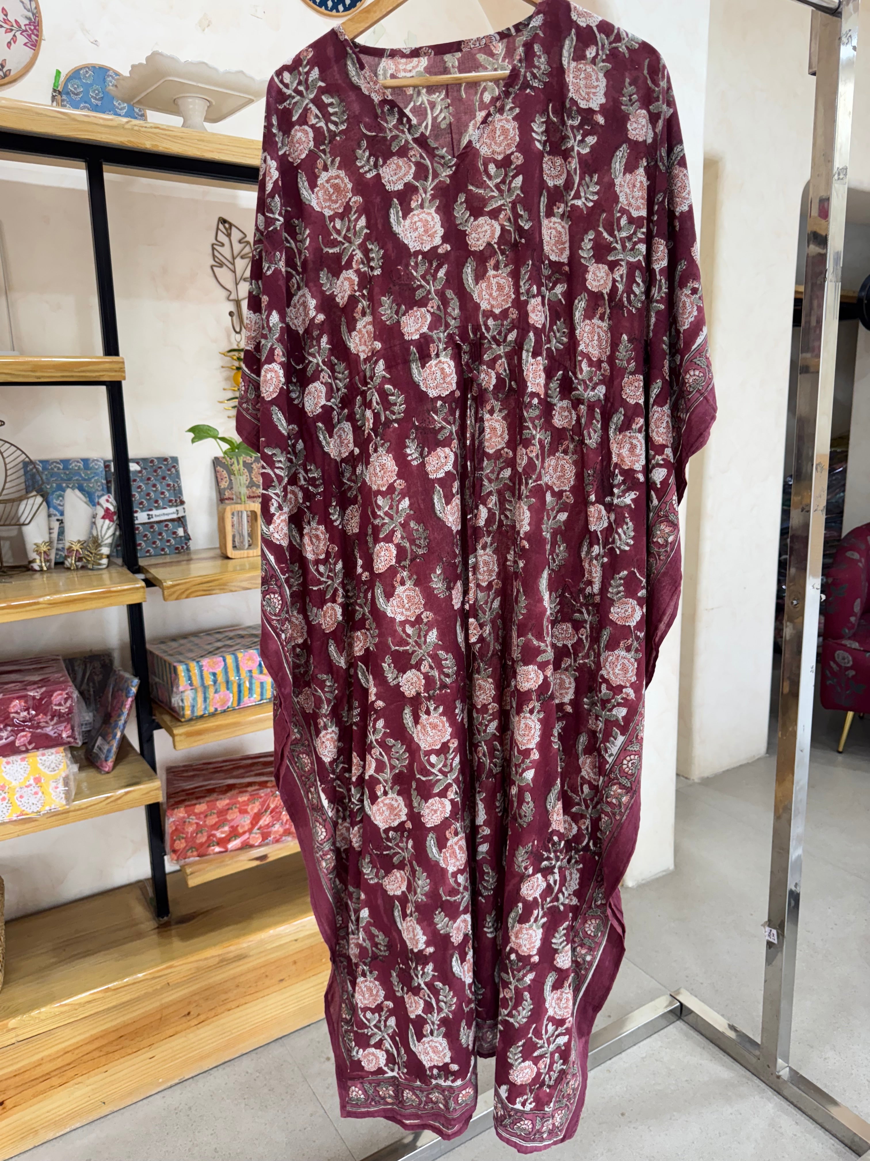 HANDBLOCK PRINTED LONG KAFTAN