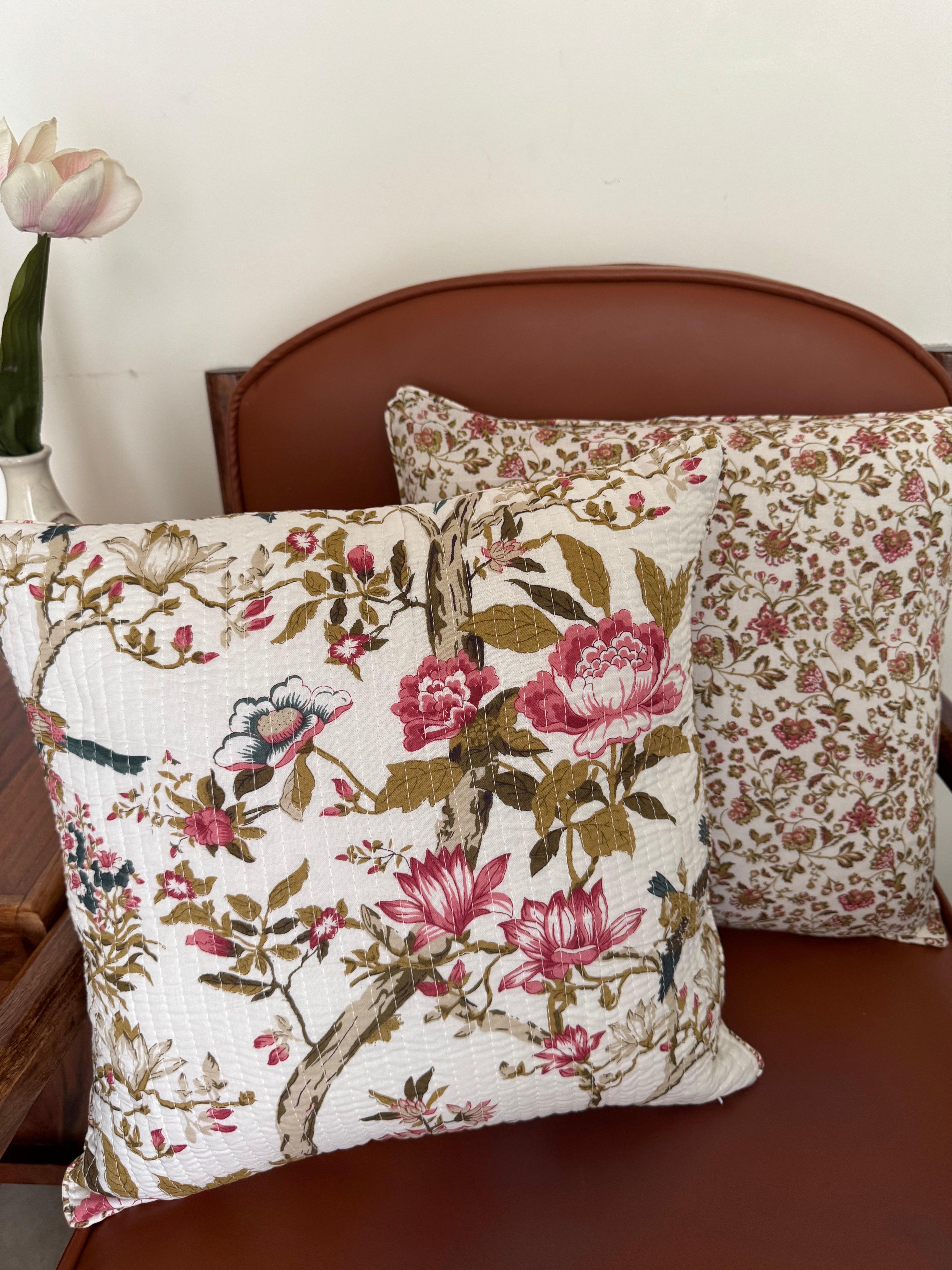 KANAK - SINGLE PIECE QUILTED 16 BY 16 INCHES CUSHION COVER