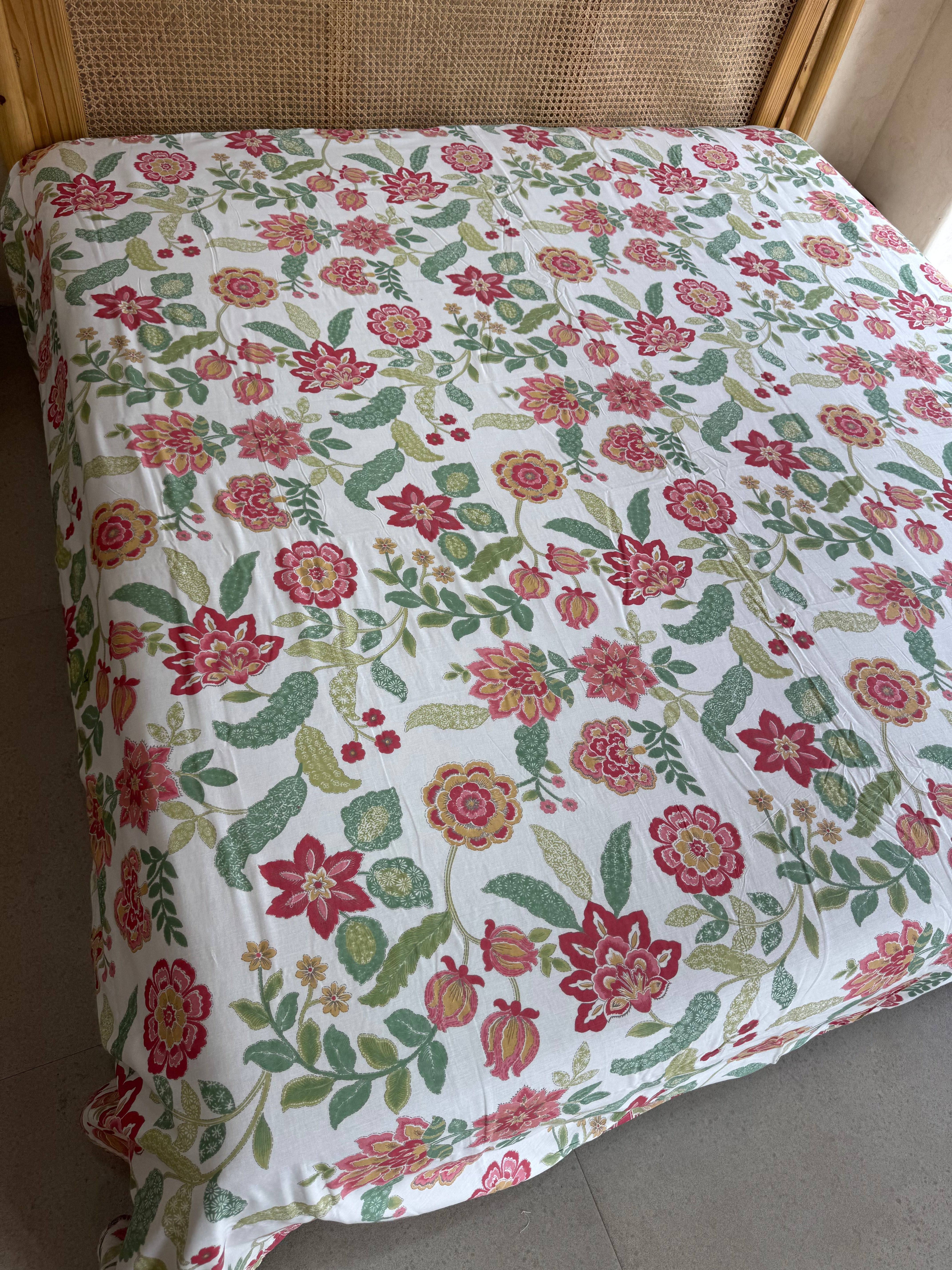 FLORAL SHALIMAR REVERSIBLE MULMUL DOHAR