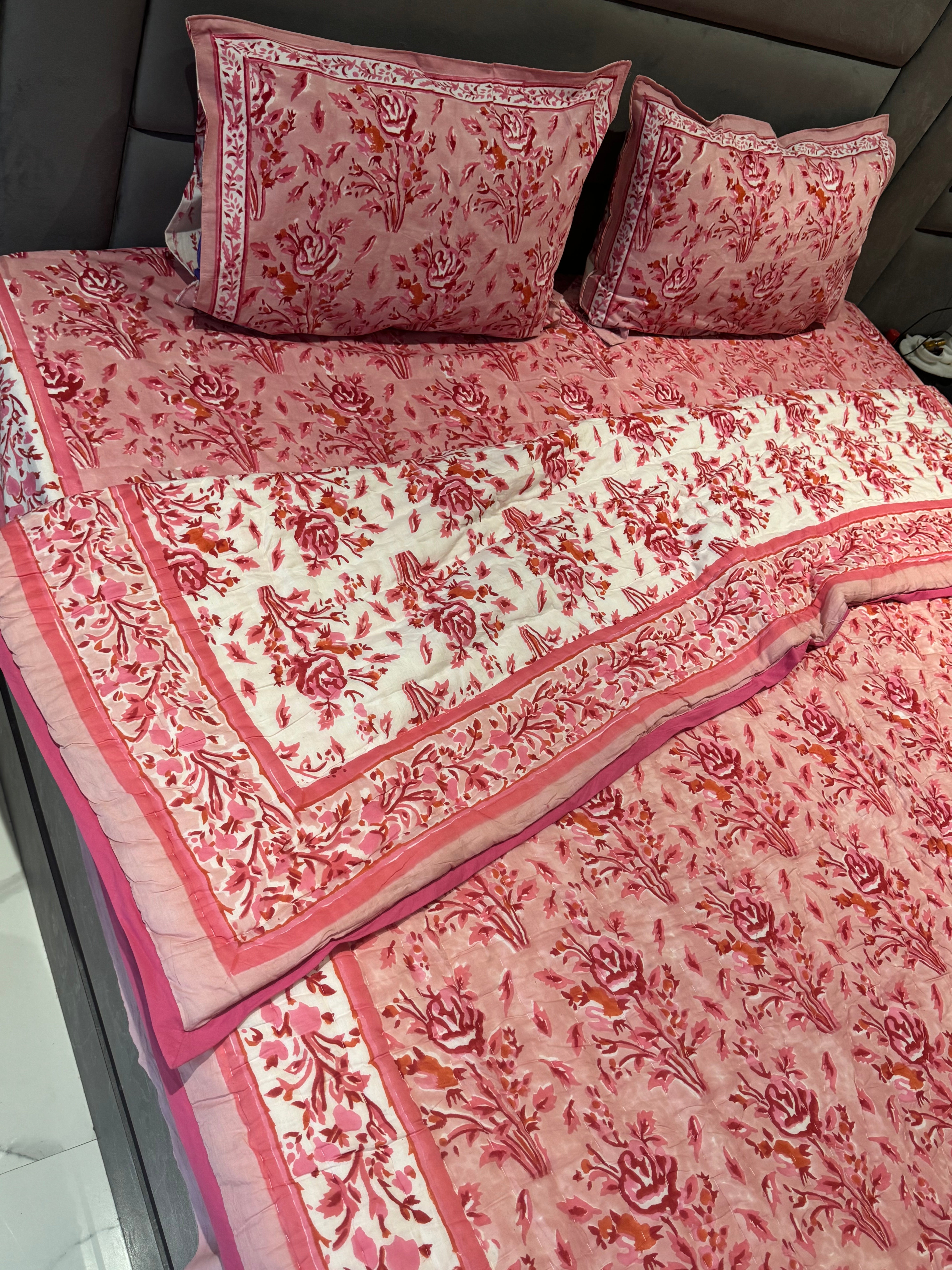 FESTIVE HAND BLOCK PRINTED BEDDING SET