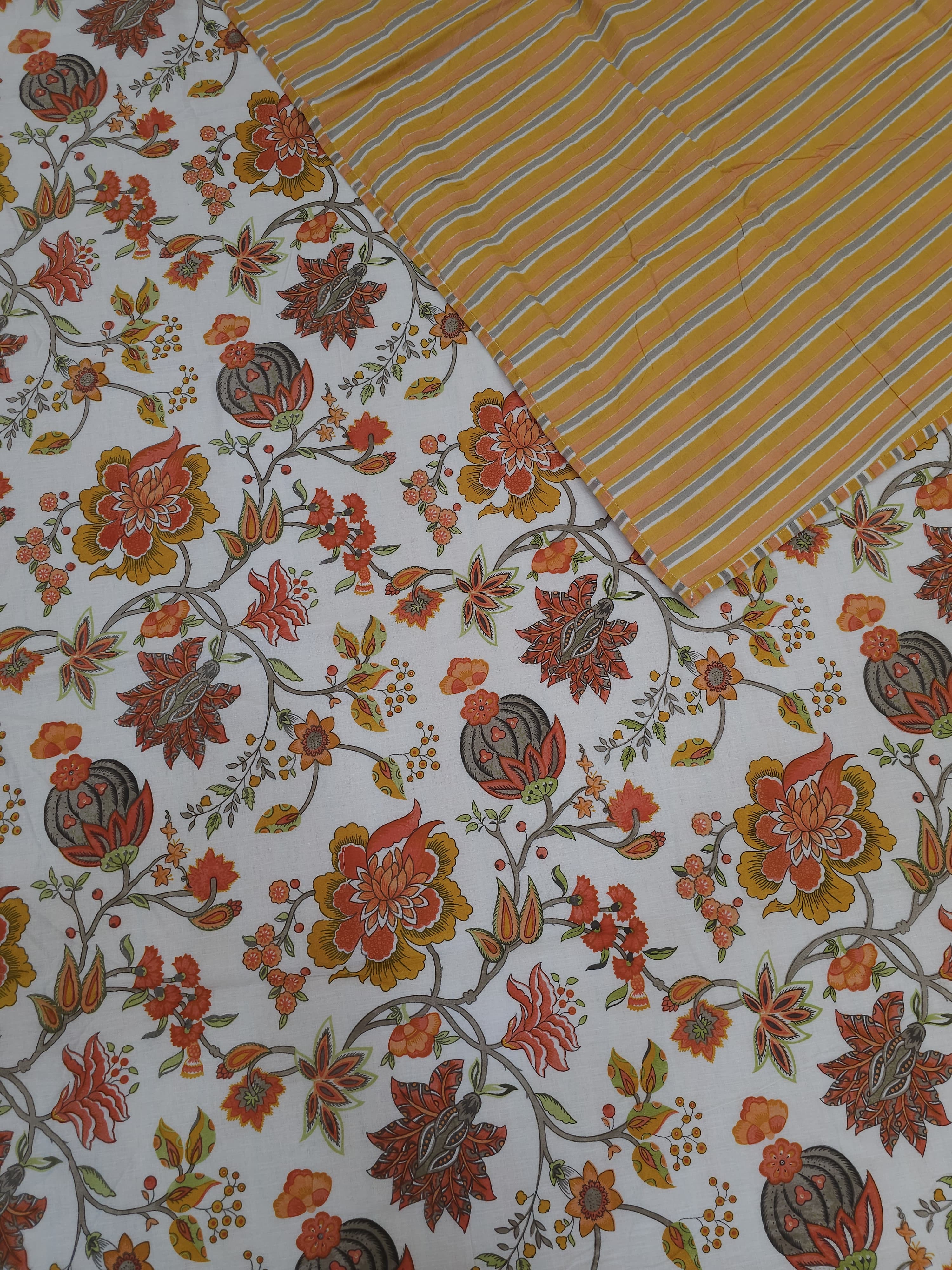 FLORAL SHALIMAR REVERSIBLE MULMUL DOHAR