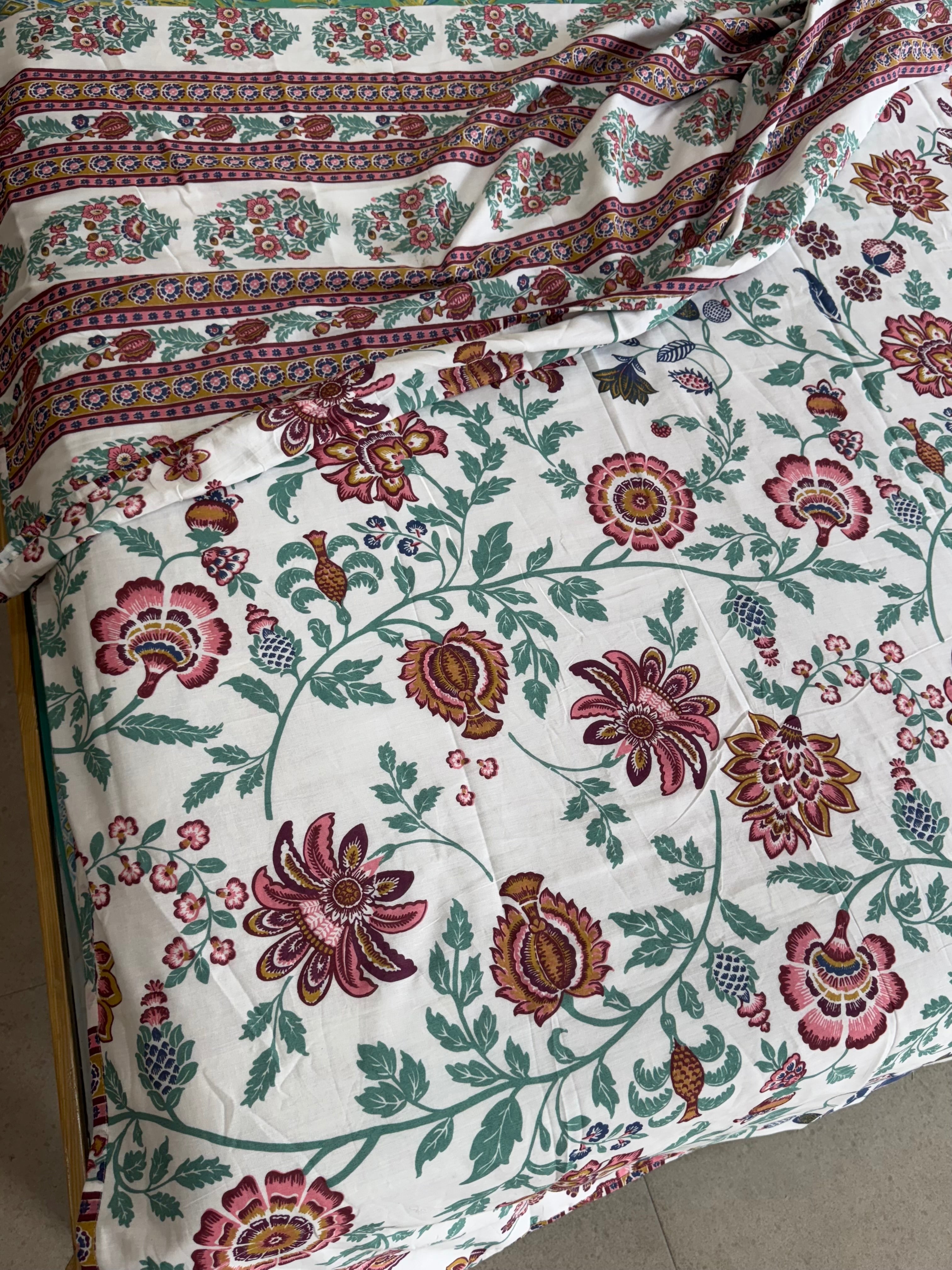 FLORAL SHALIMAR REVERSIBLE MULMUL DOHAR