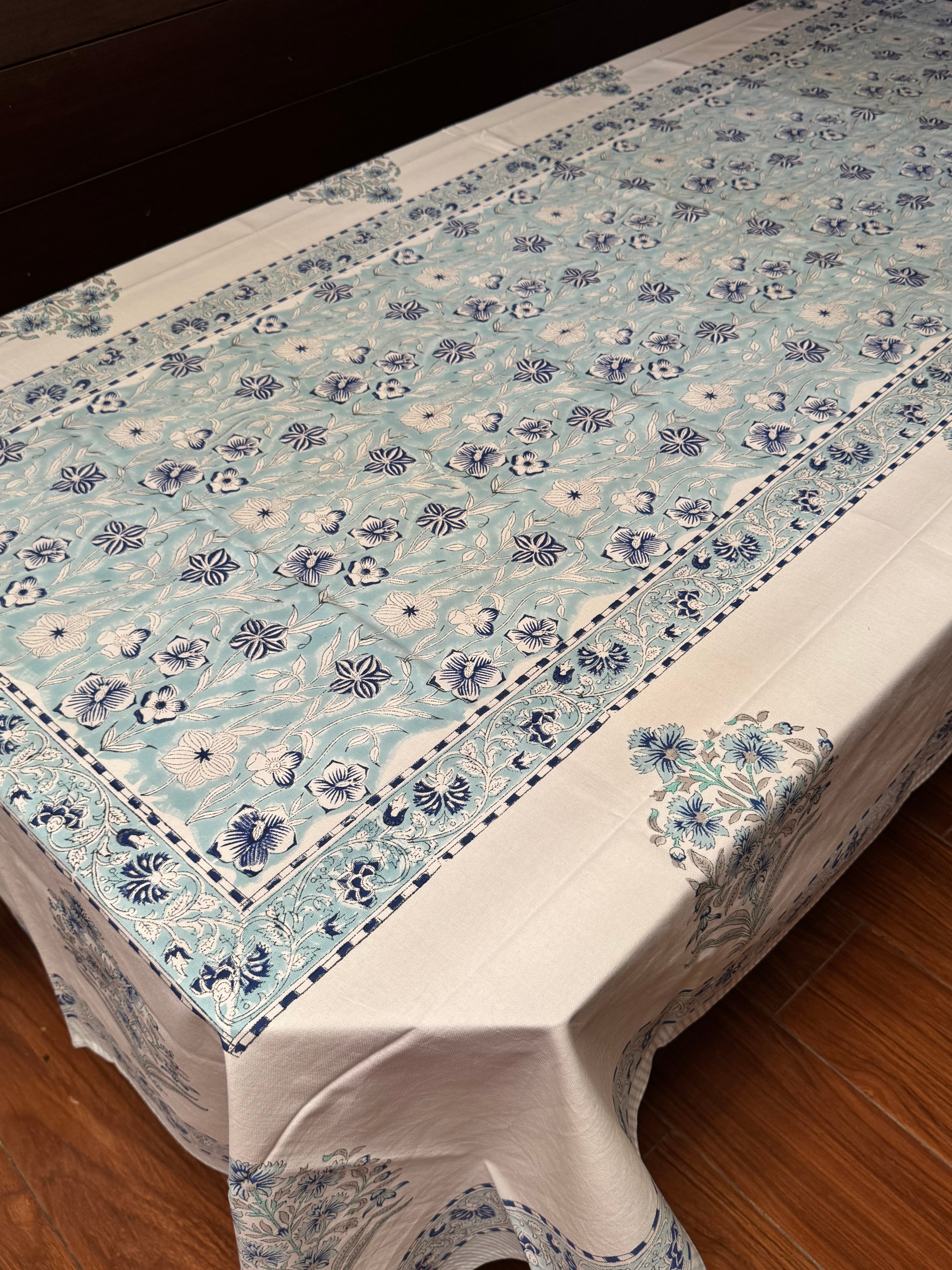 EIGHT SEATER HANDBLOCK PRINTED SEATER TABLECLOTH