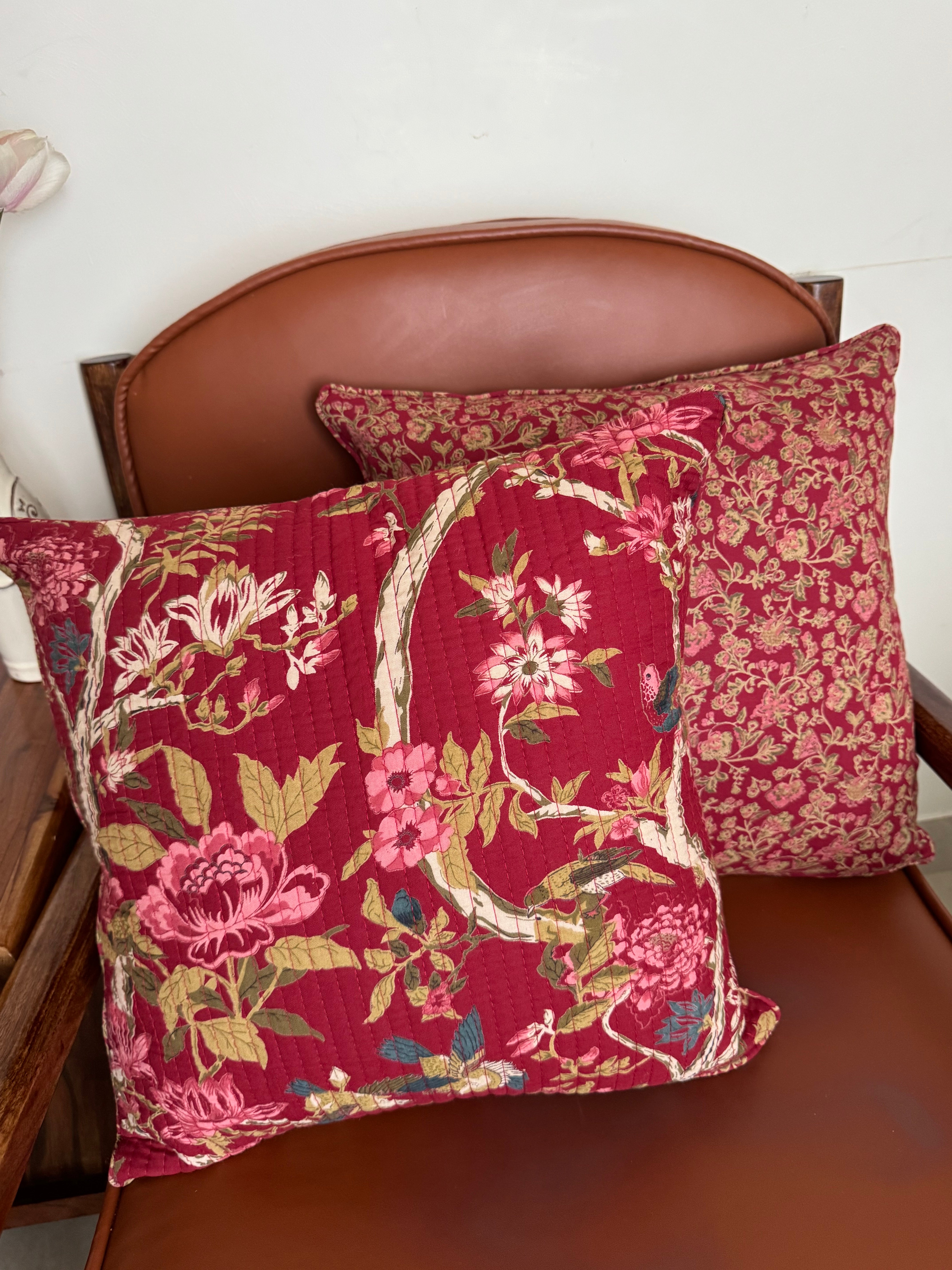 KANAK - SINGLE PIECE QUILTED 16 BY 16 INCHES CUSHION COVERS