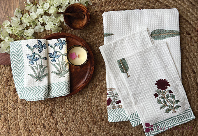 MULTI BOOTA HANDBLOCK PRINTED BODY / HAND TOWEL / NAPKIN
