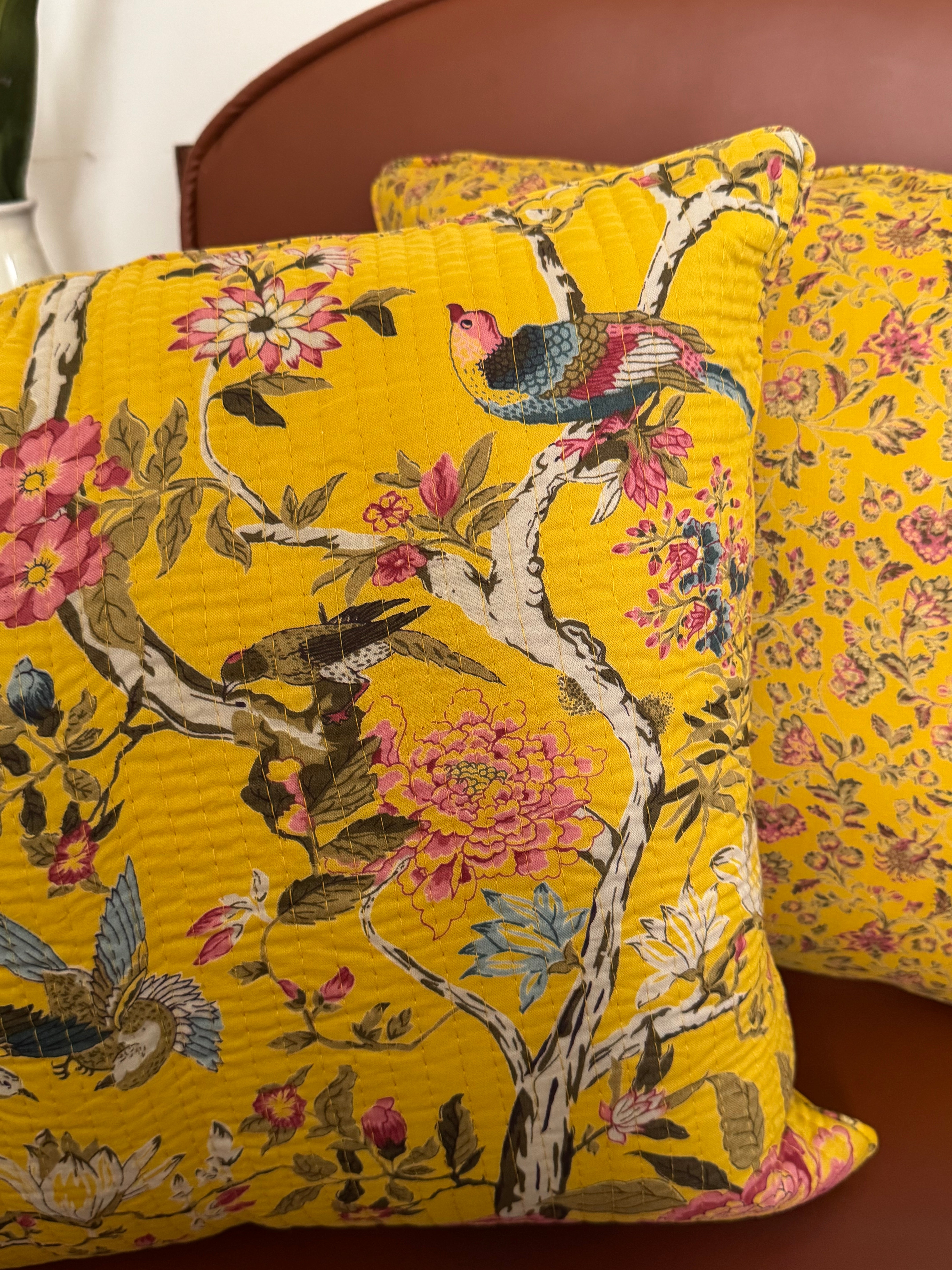 KANAK - SINGLE PIECE QUILTED 16 BY 16 INCHES CUSHION COVERS