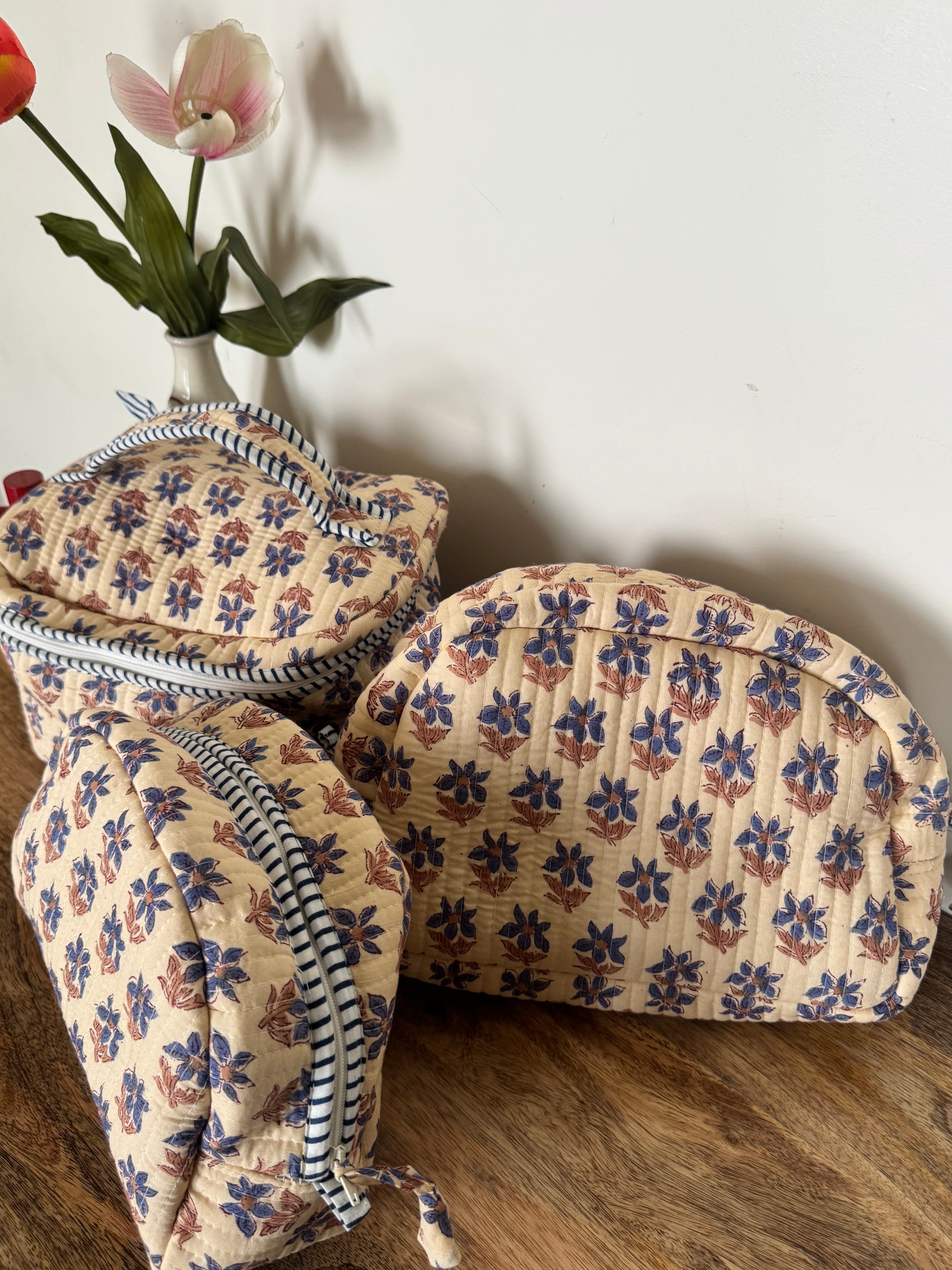 SET OF THREE BAGS- VANITY BAG AND TWO TOILERTY BAGS