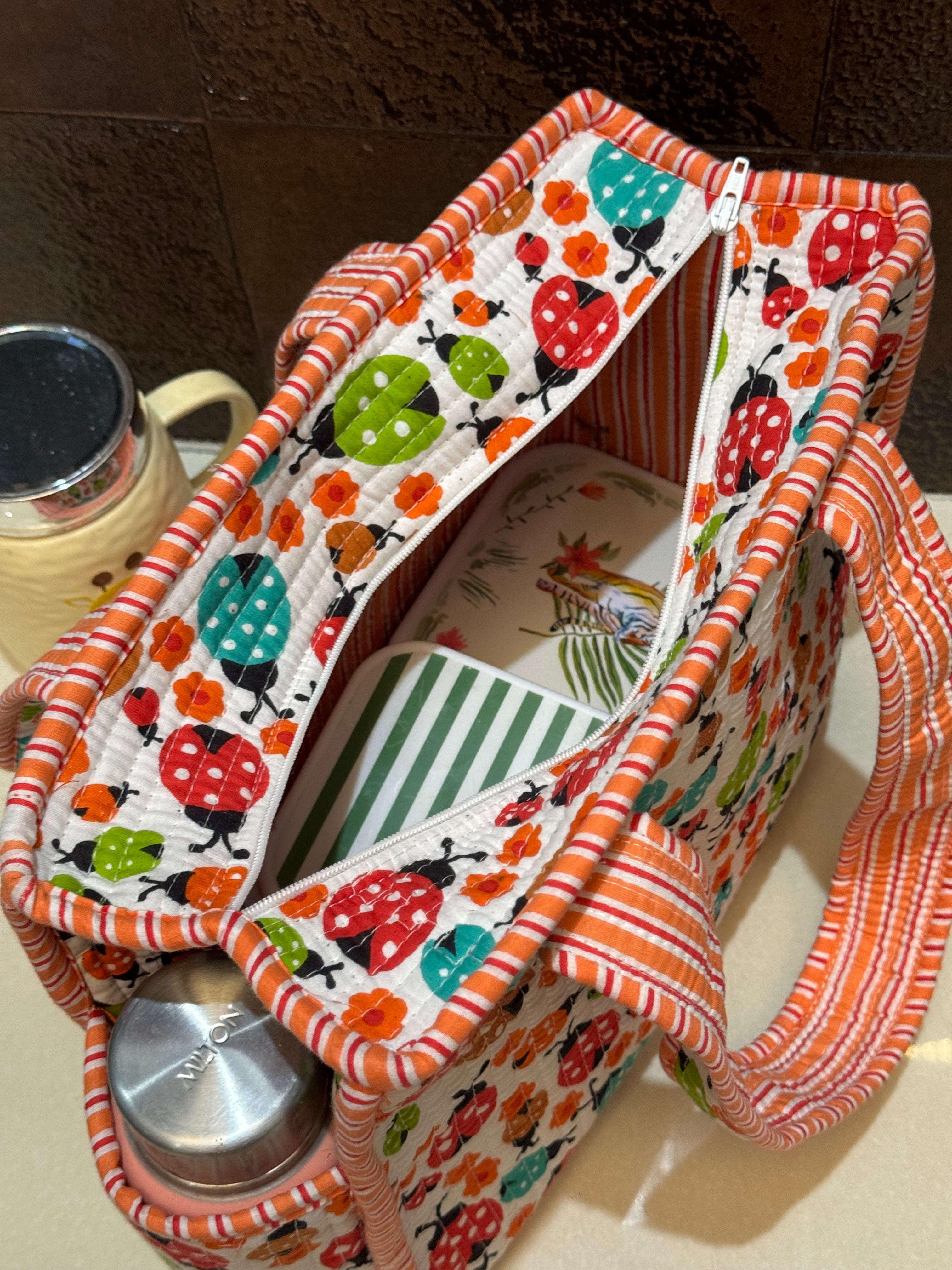 KIDS PRINT MINI TOTE BAG WITH ZIP