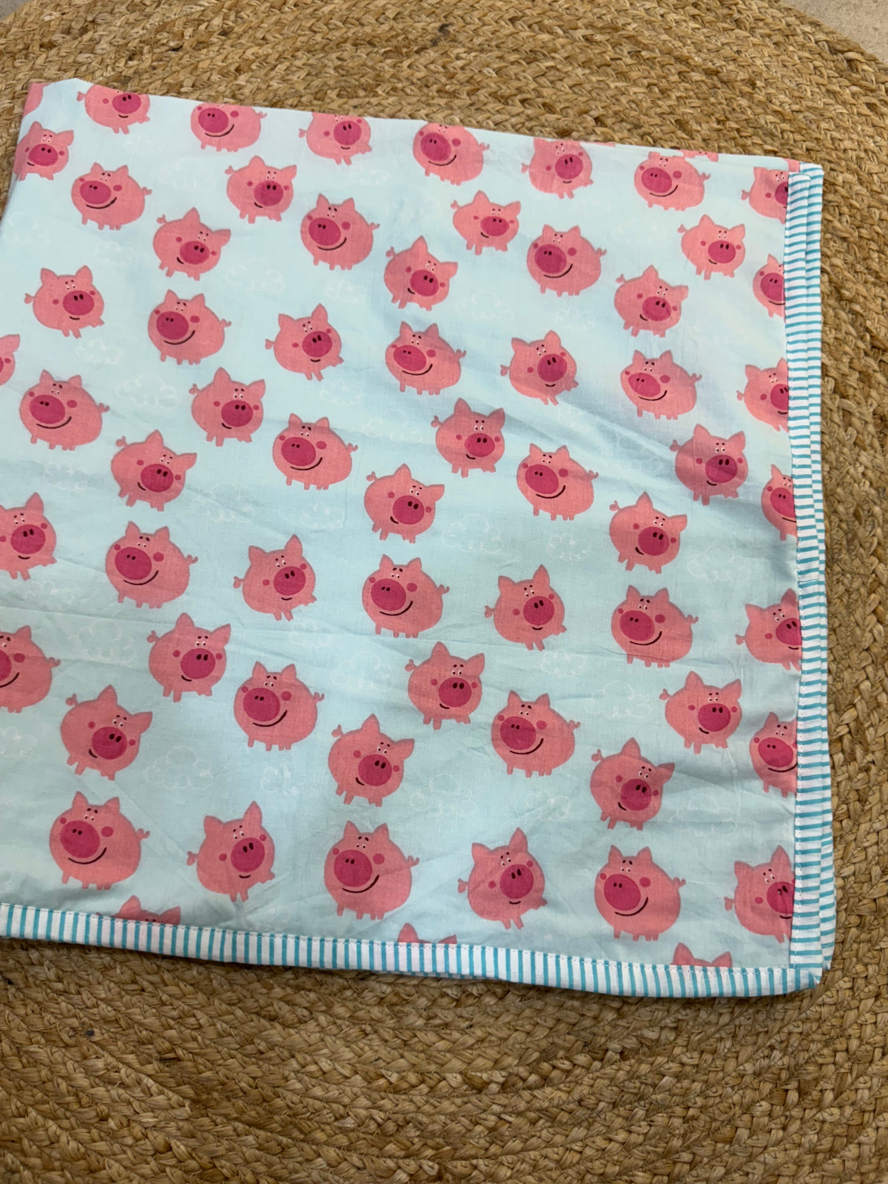 HAND BLOCK BLOCK PRINTED REVERSIBLE MULMUL BABY DOHAR