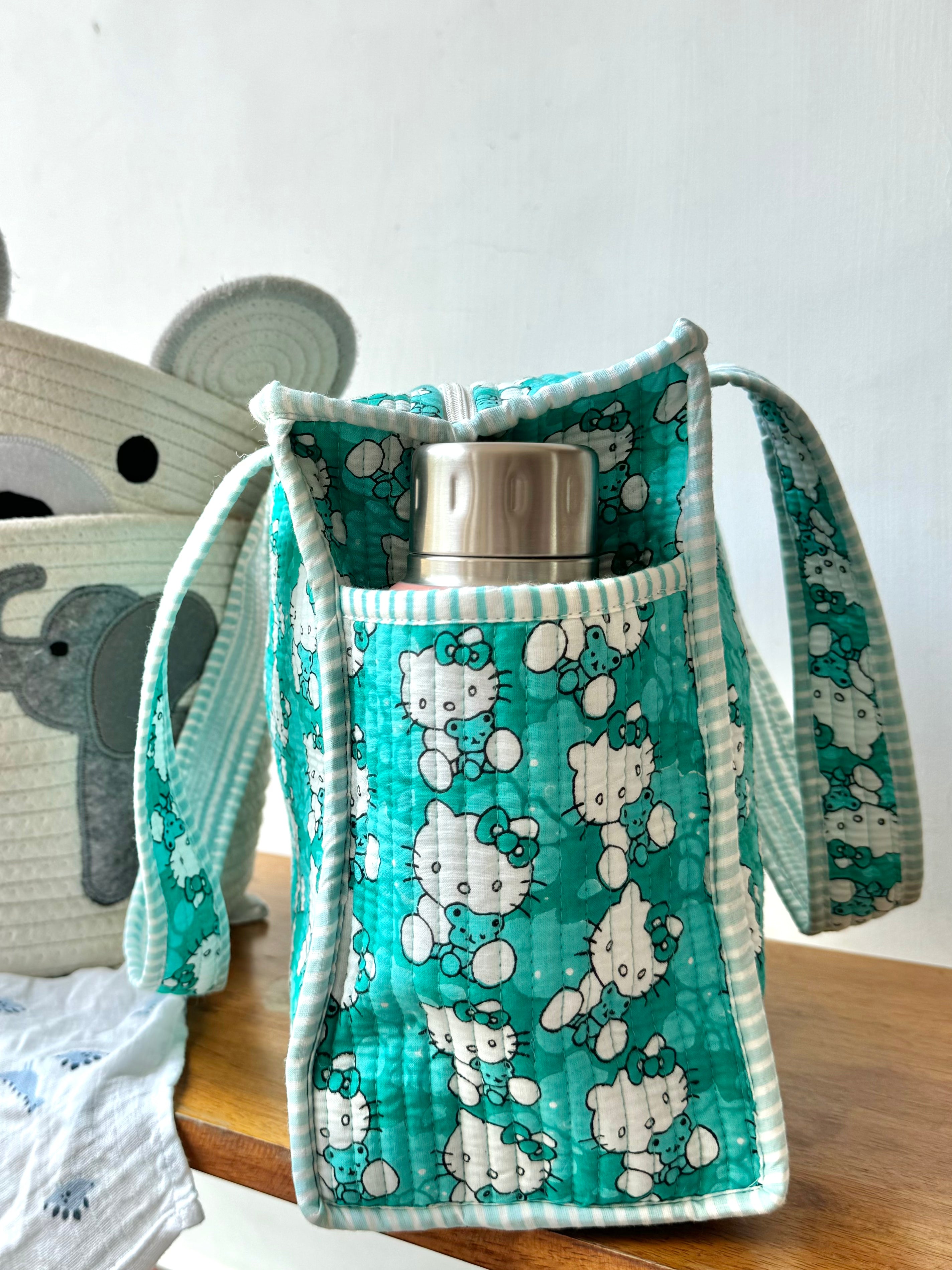 KIDS PRINT MINI TOTE BAG WITH ZIP
