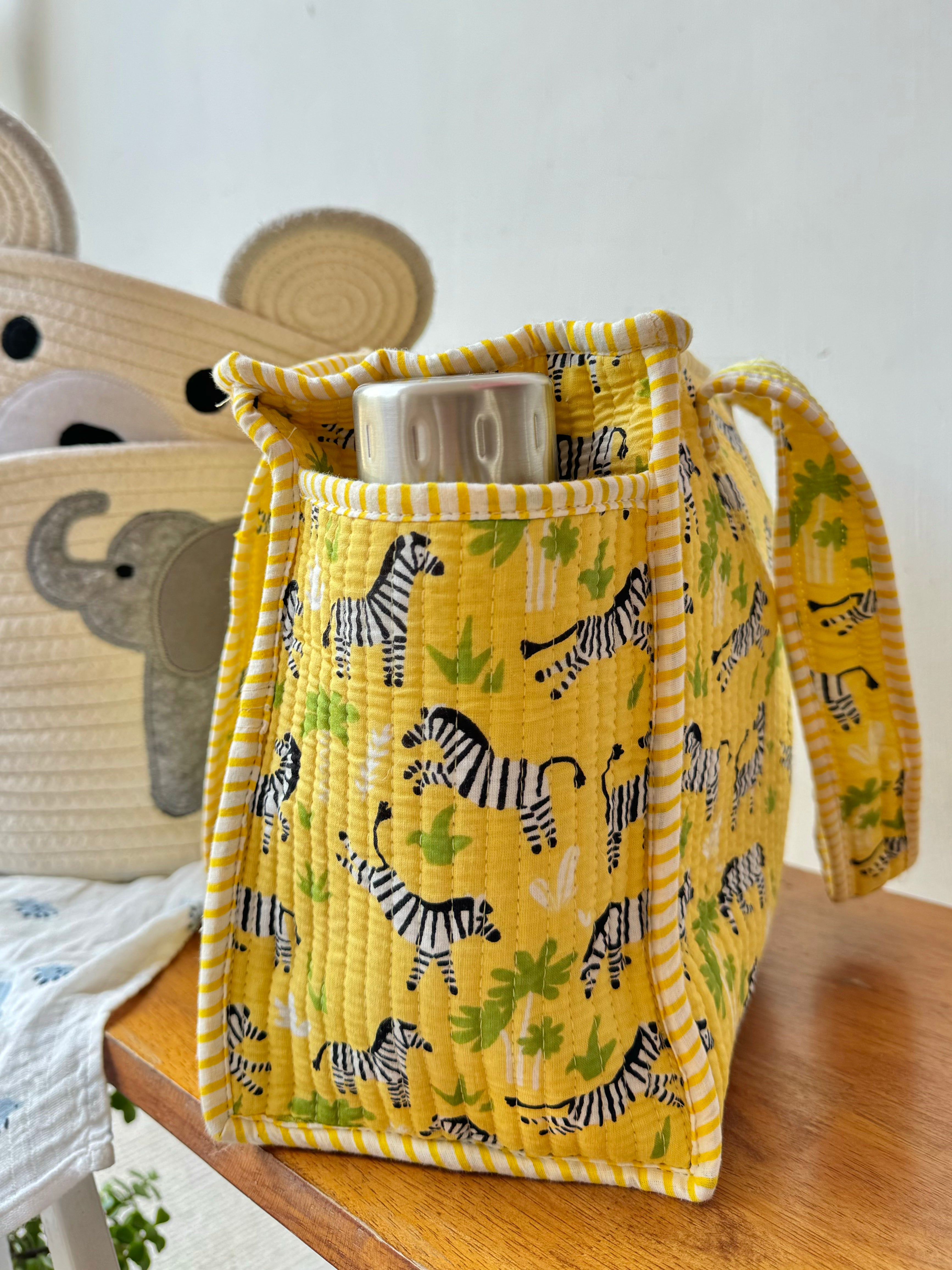 KIDS PRINT MINI TOTE BAG WITH ZIP