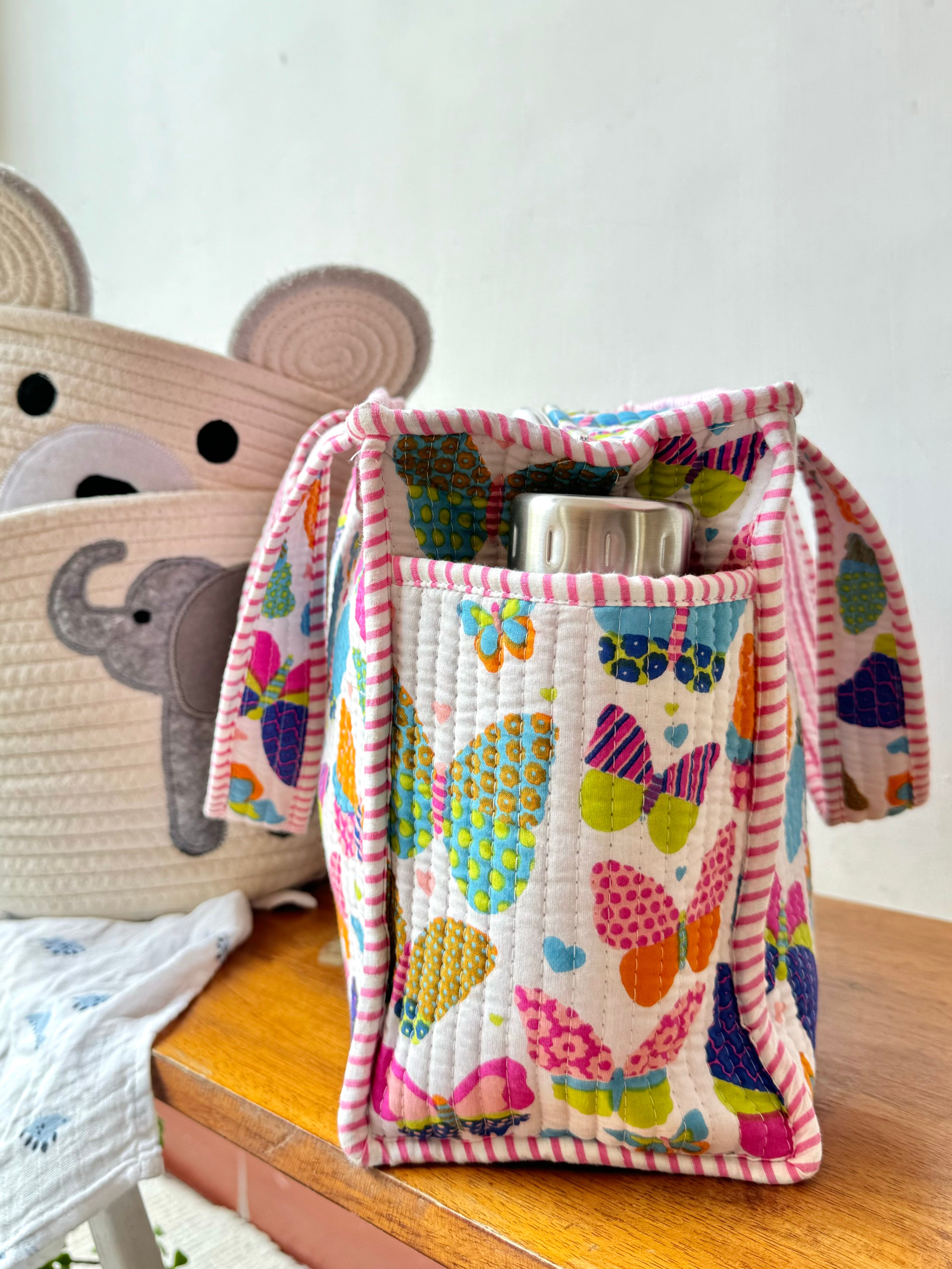 KIDS PRINT MINI TOTE BAG WITH ZIP