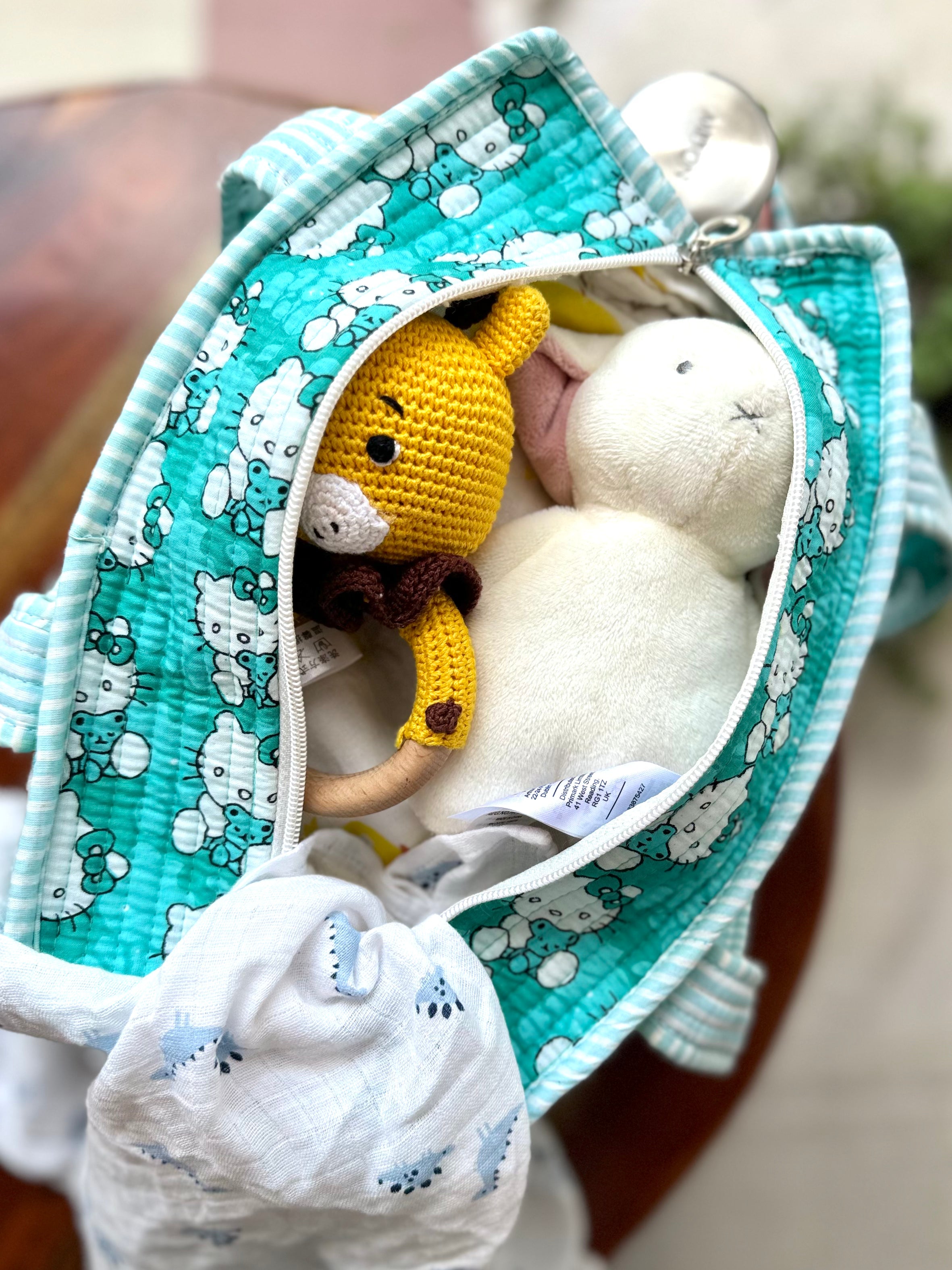 KIDS PRINT MINI TOTE BAG WITH ZIP