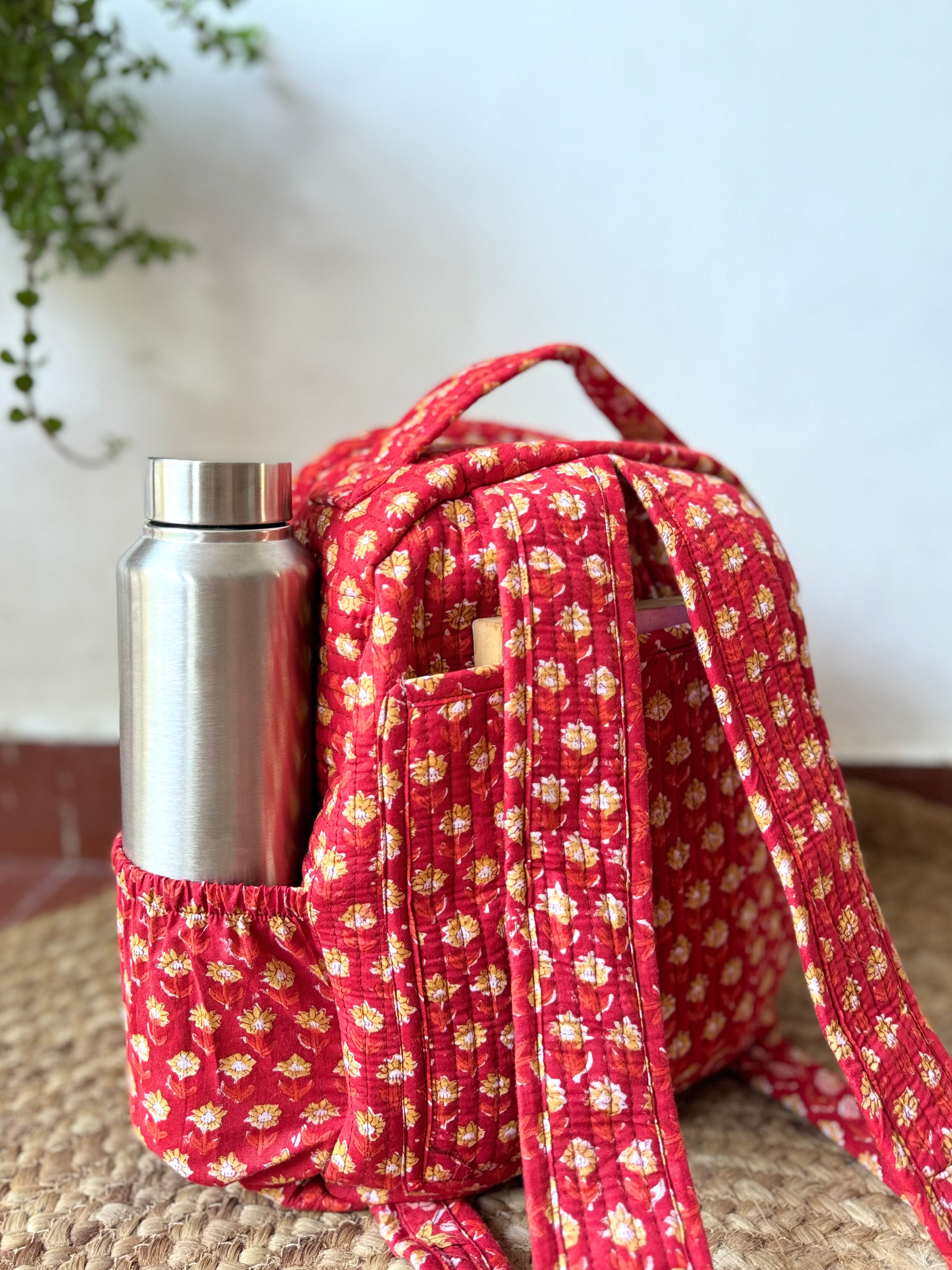 HAND BLOCK PRINTED BACKPACK