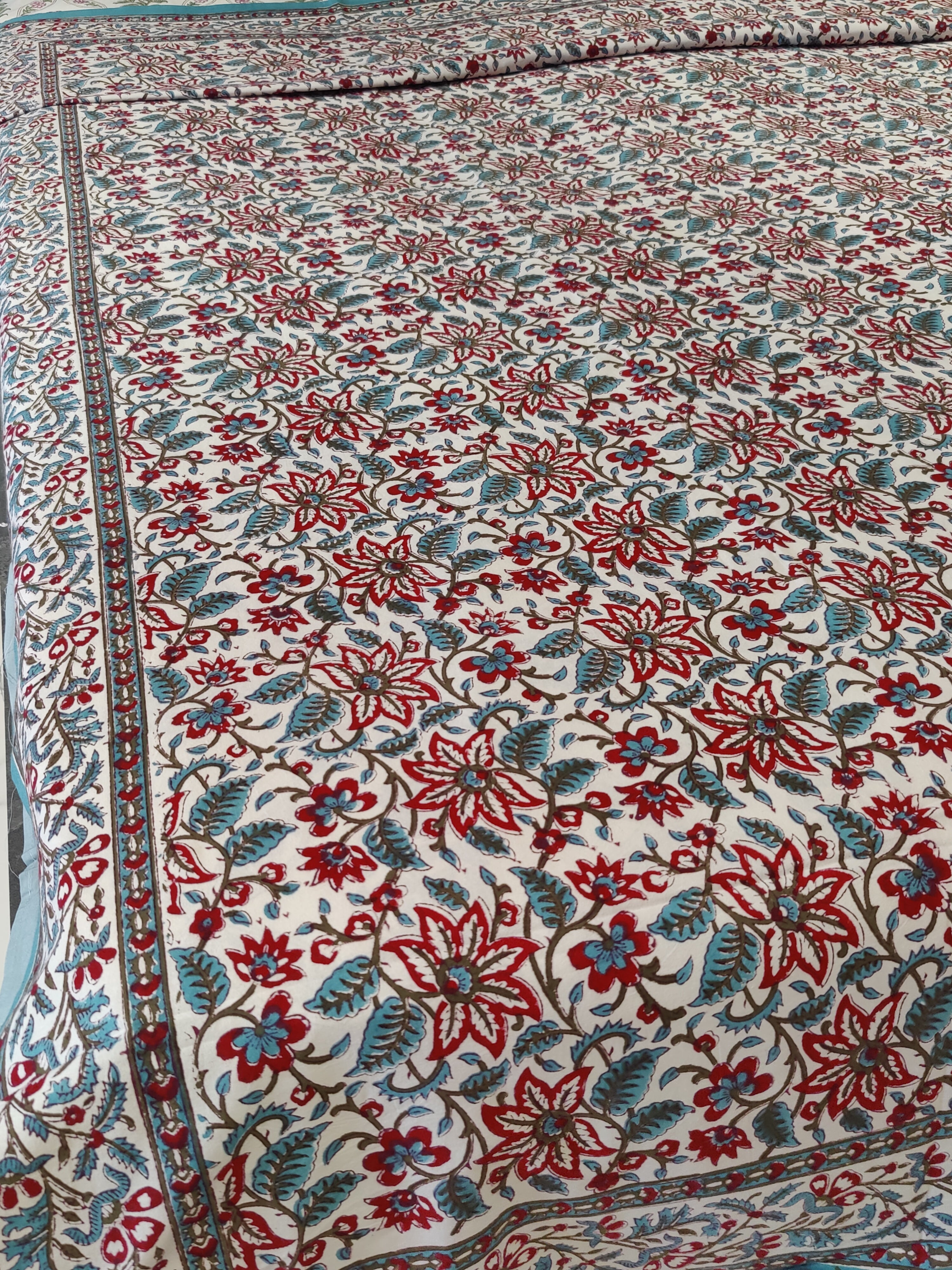 HAND BLOCK PRINTED COTTON BEDCOVER