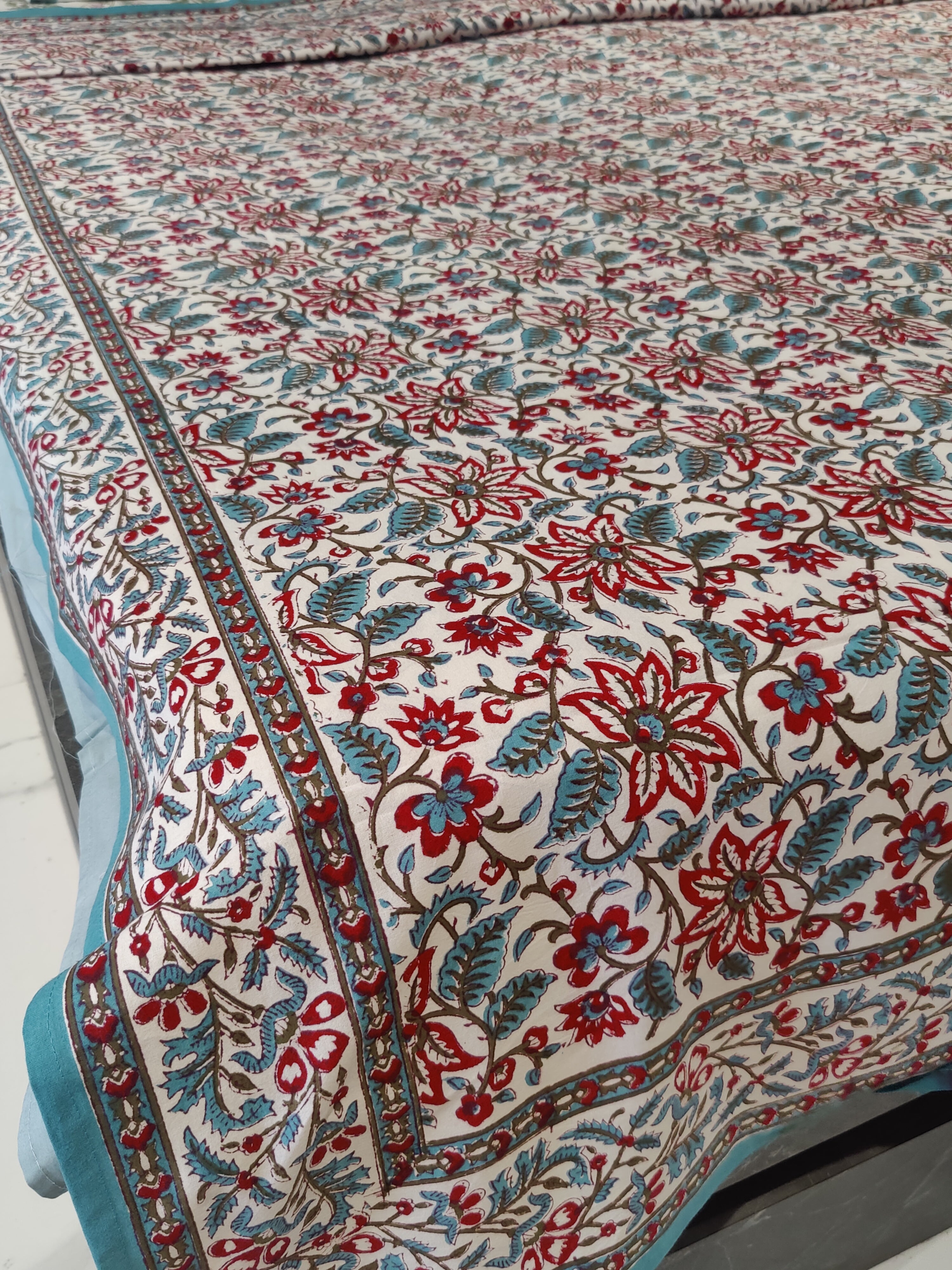 HAND BLOCK PRINTED COTTON BEDCOVER