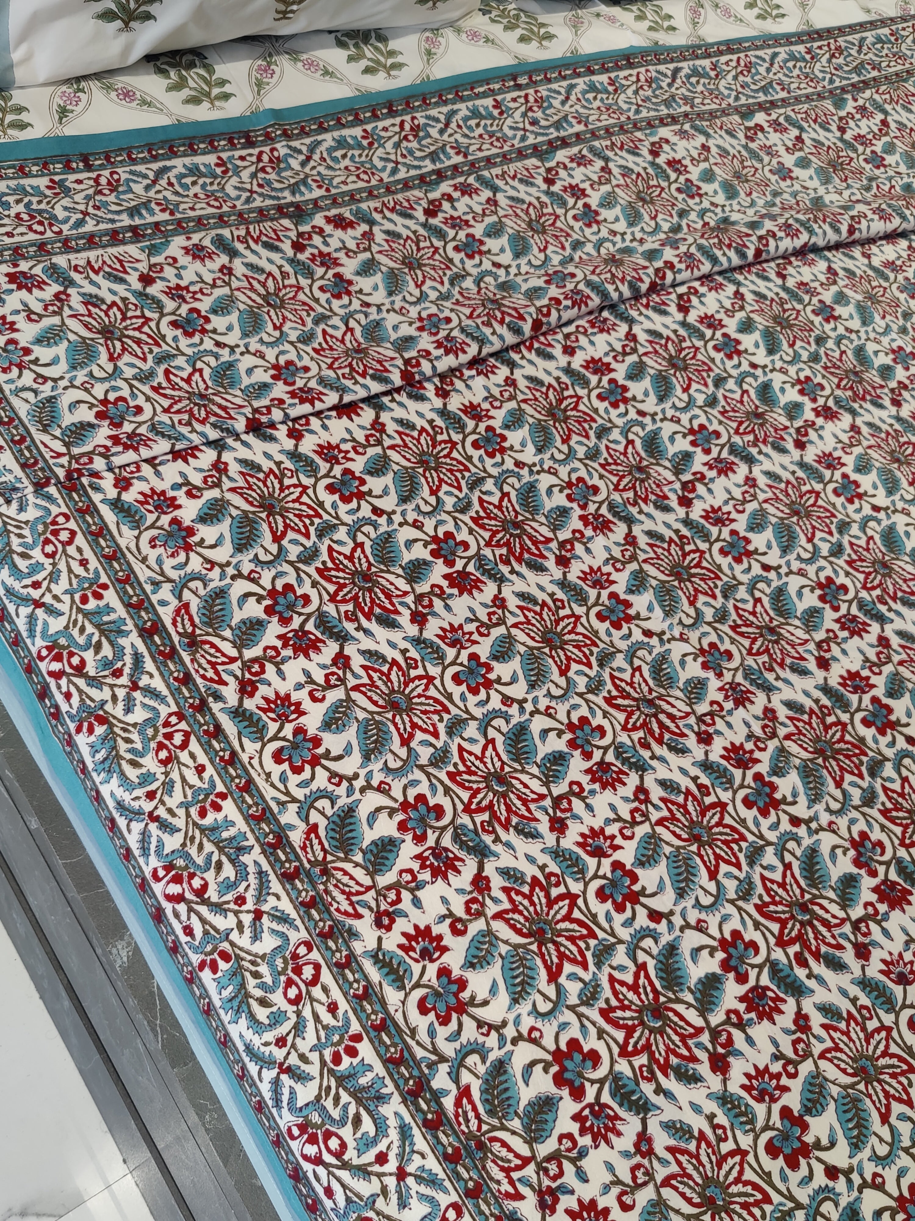 HAND BLOCK PRINTED COTTON BEDCOVER