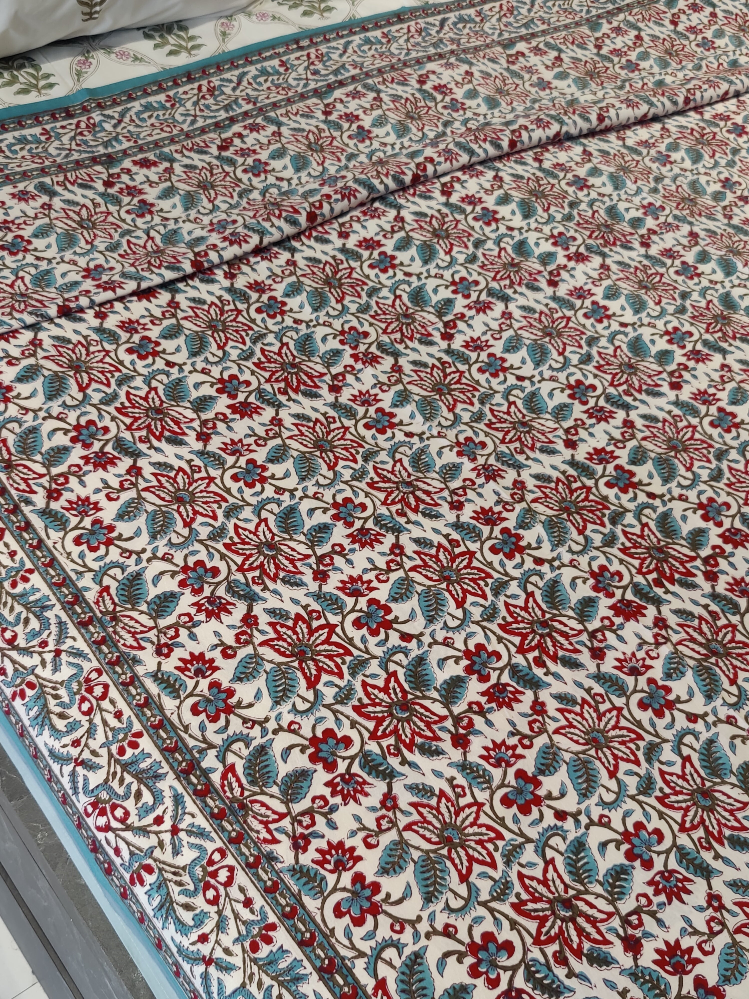 HAND BLOCK PRINTED COTTON BEDCOVER