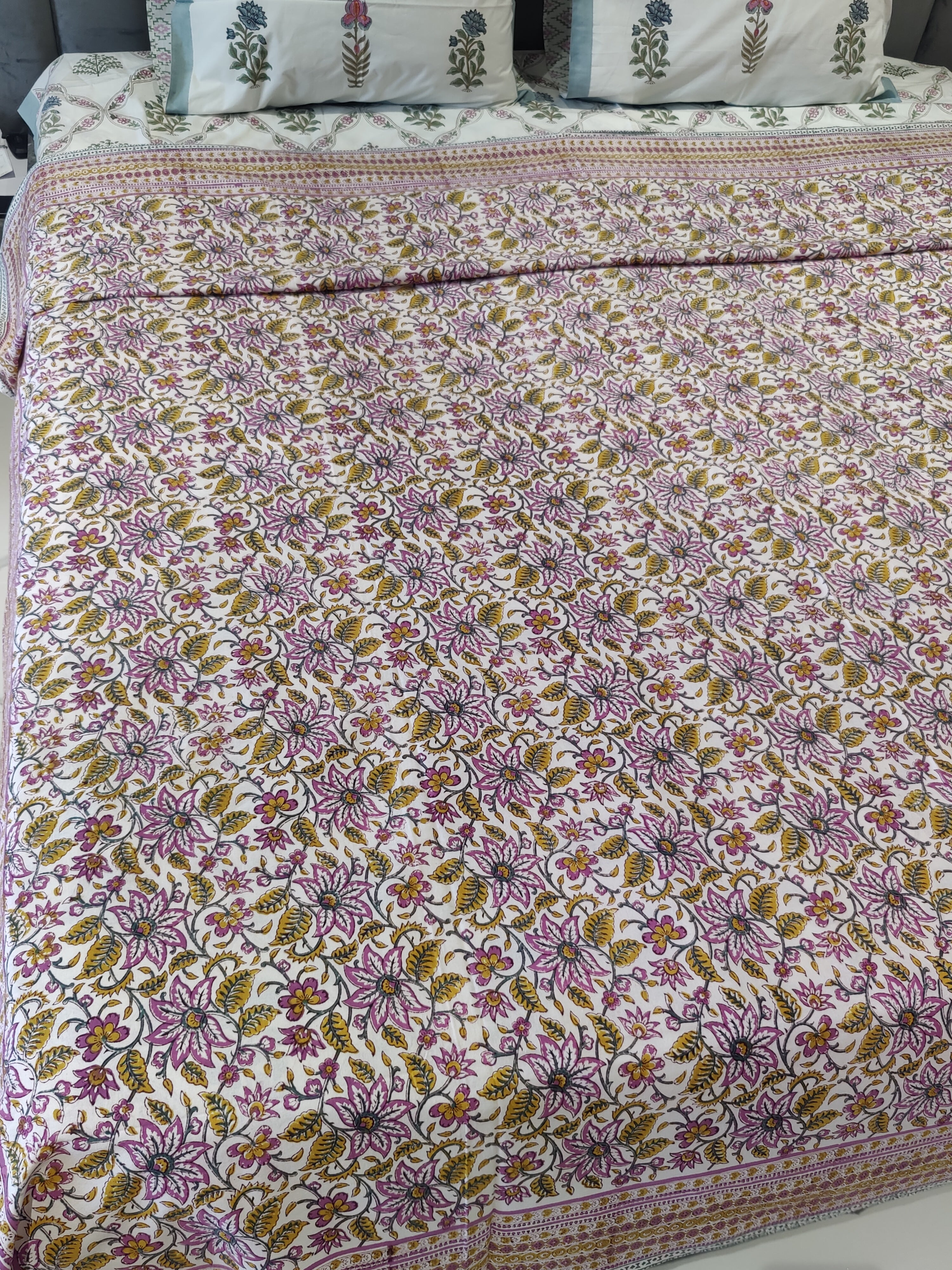 HAND BLOCK PRINTED COTTON BEDCOVER