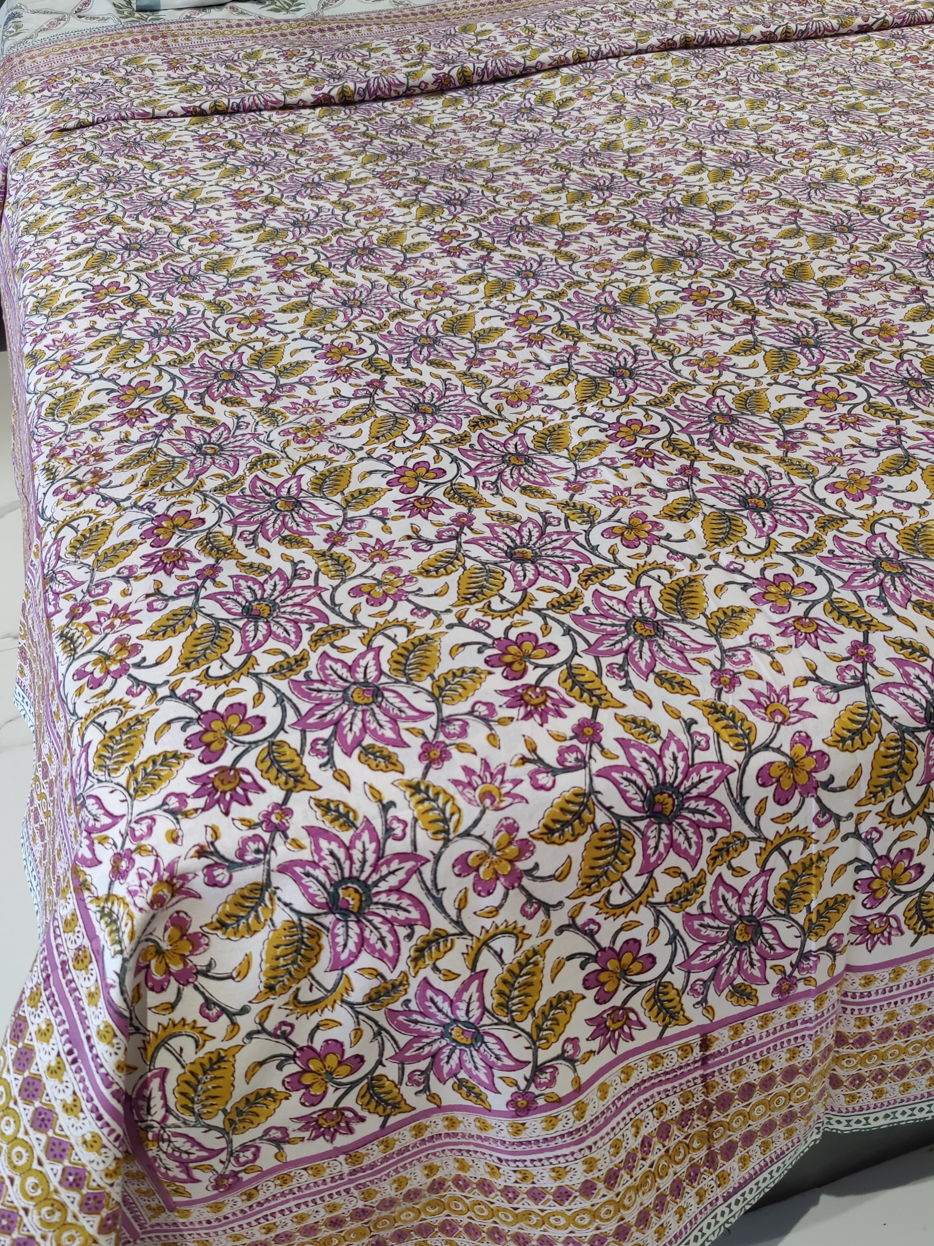 HAND BLOCK PRINTED COTTON BEDCOVER