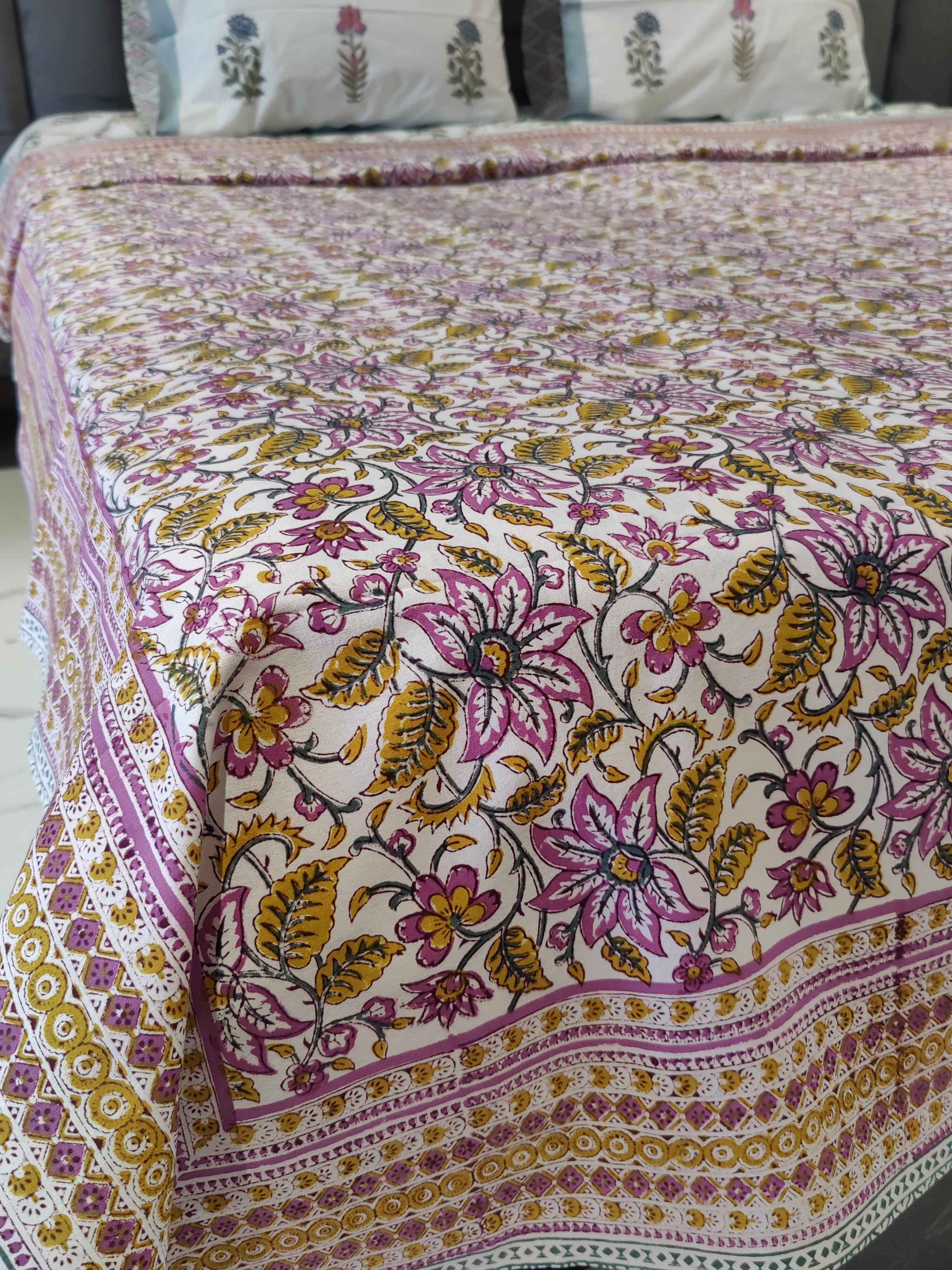 HAND BLOCK PRINTED COTTON BEDCOVER