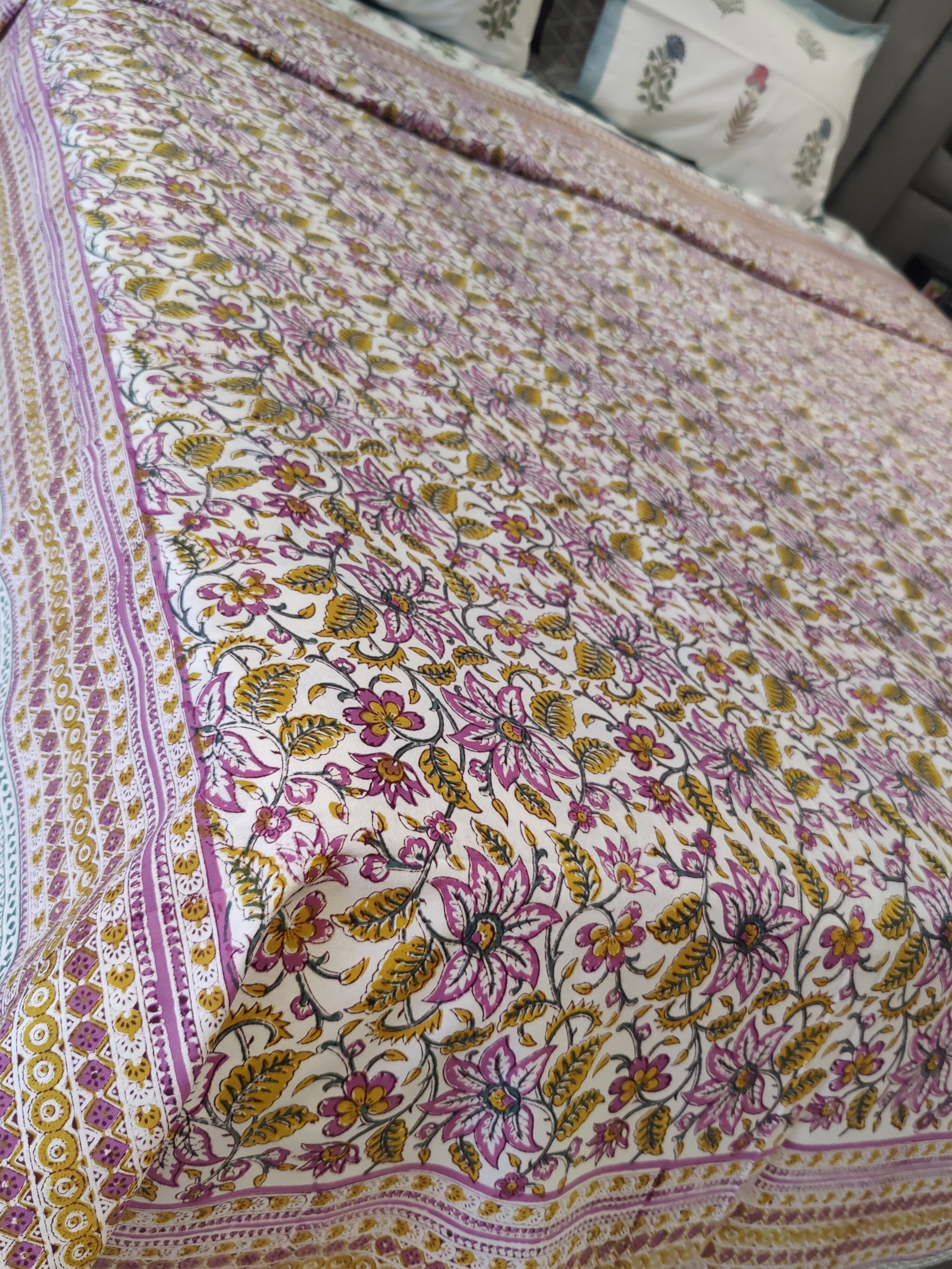 HAND BLOCK PRINTED COTTON BEDCOVER