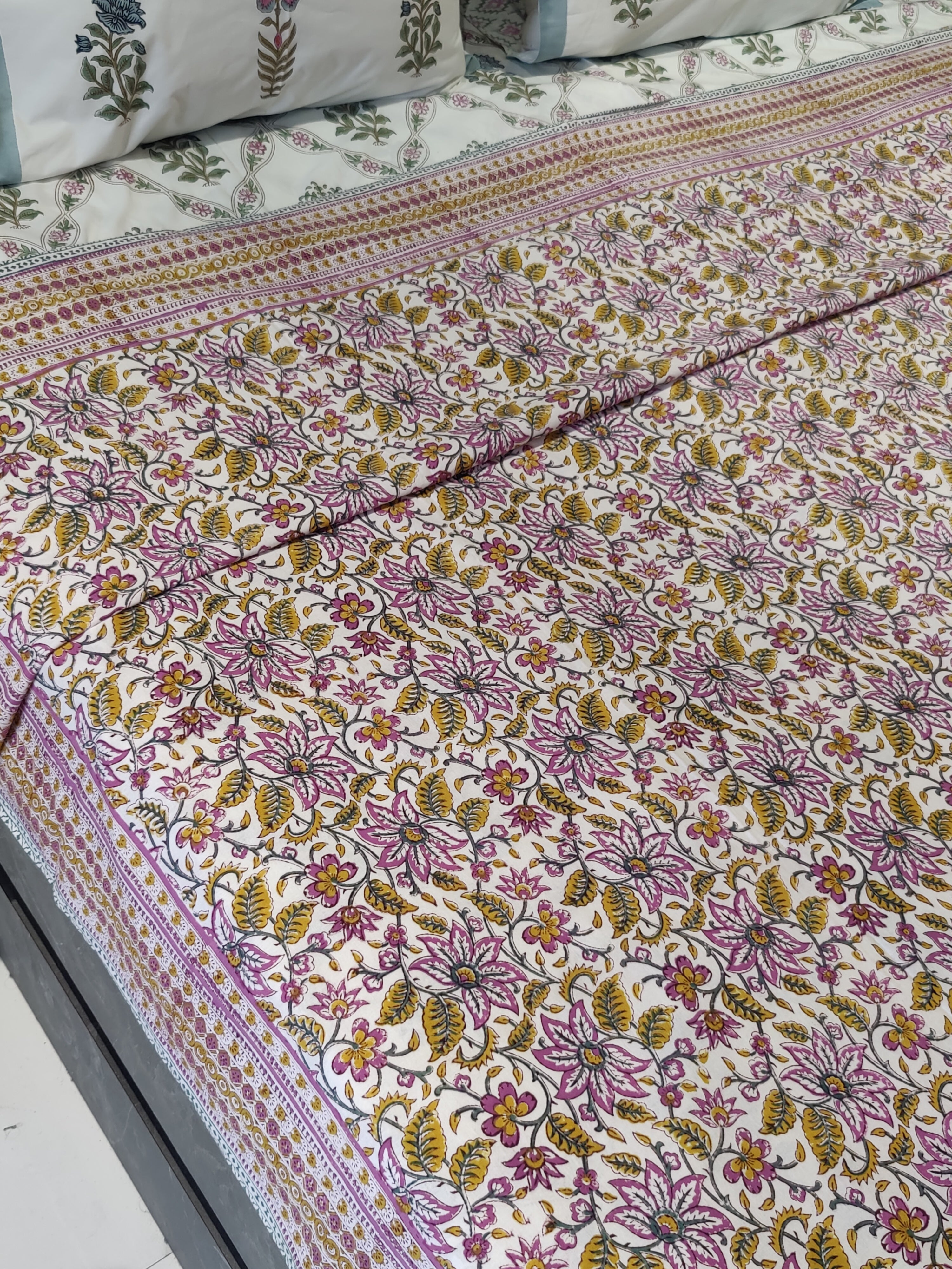 HAND BLOCK PRINTED COTTON BEDCOVER