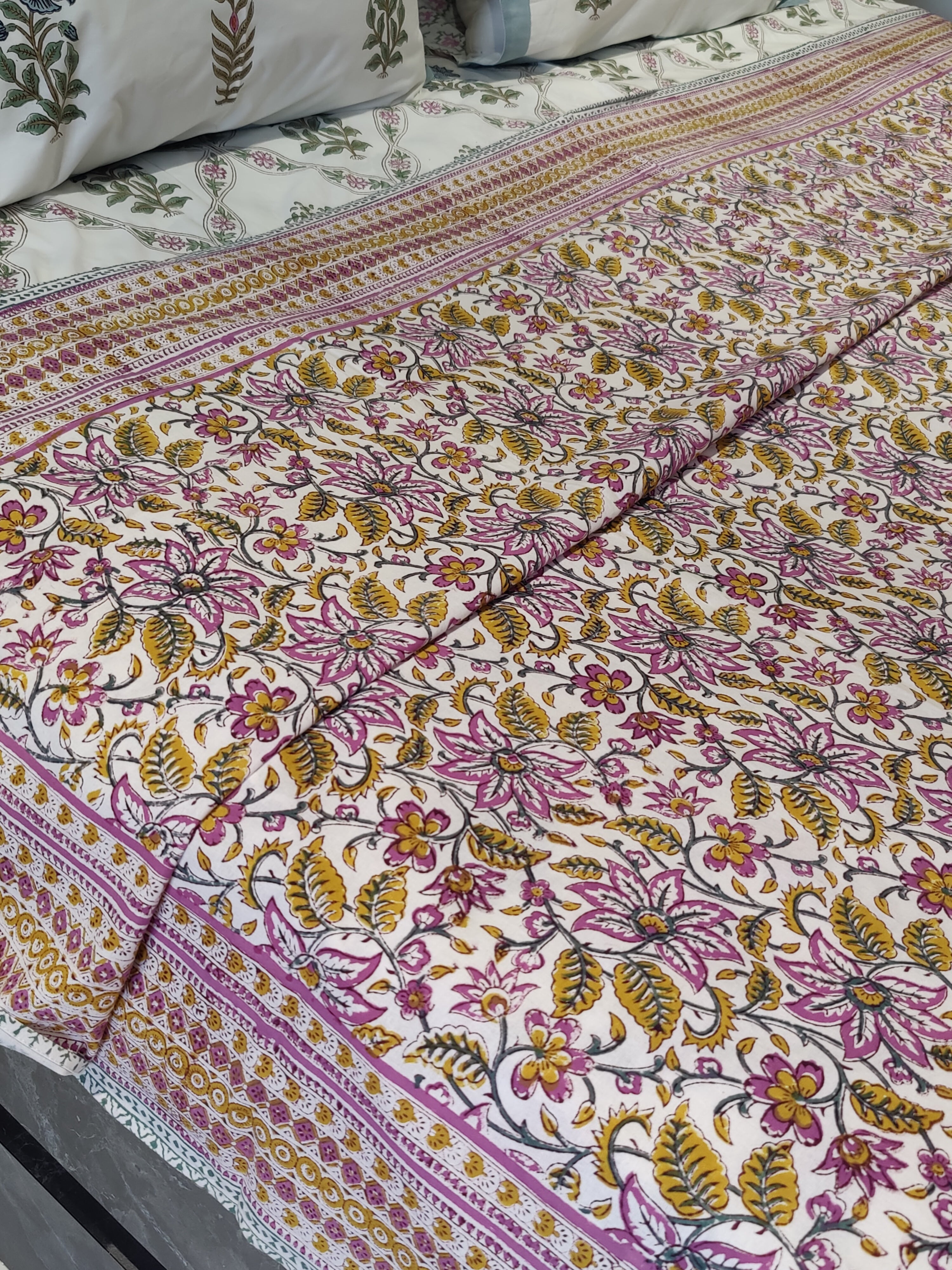 HAND BLOCK PRINTED COTTON BEDCOVER
