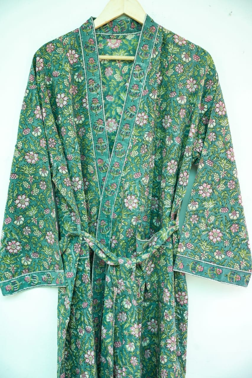 HAND BLOCK PRINTED COTTON KIMONOS