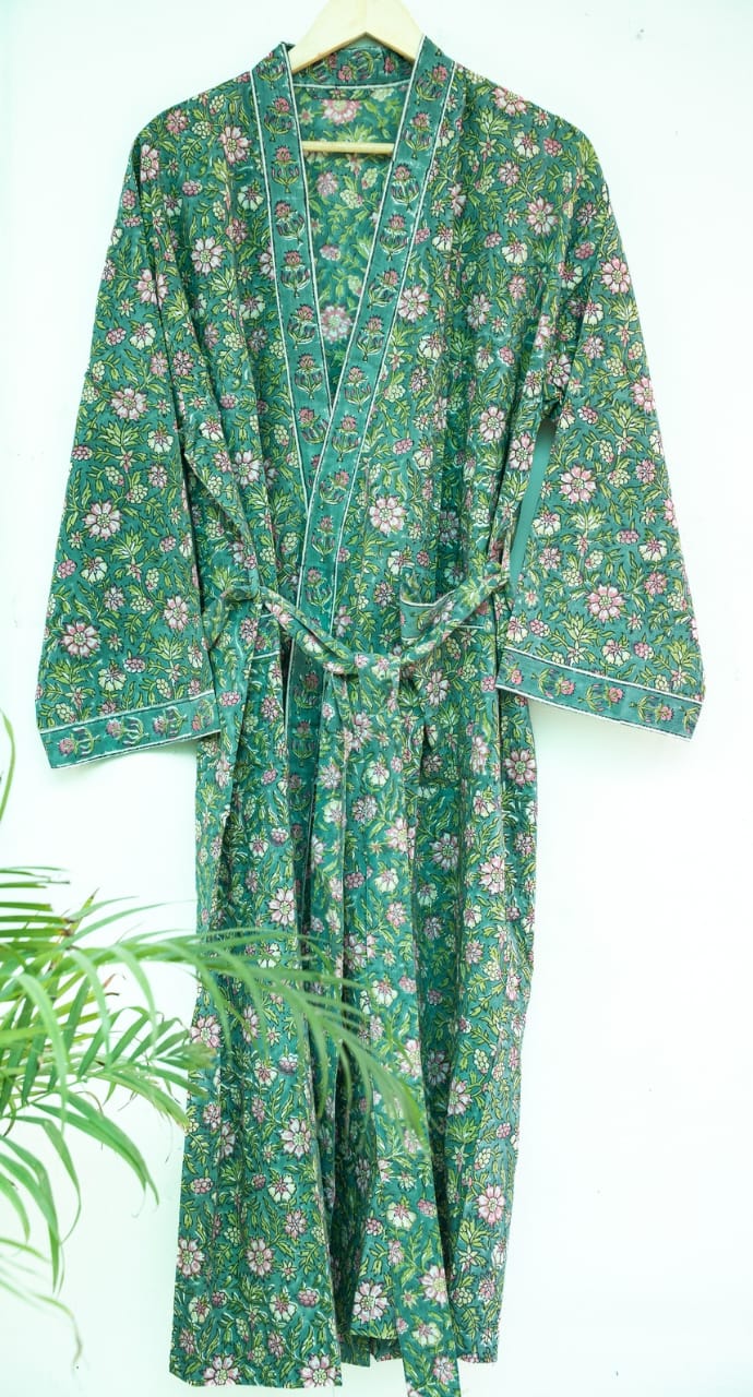 HAND BLOCK PRINTED COTTON KIMONOS