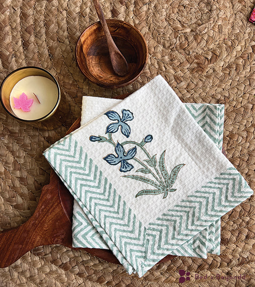 MULTI BOOTA HANDBLOCK PRINTED BODY / HAND TOWEL / NAPKIN
