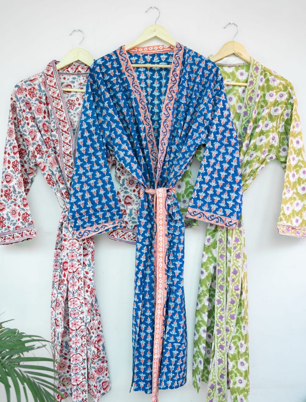 HAND BLOCK PRINTED COTTON KIMONOS