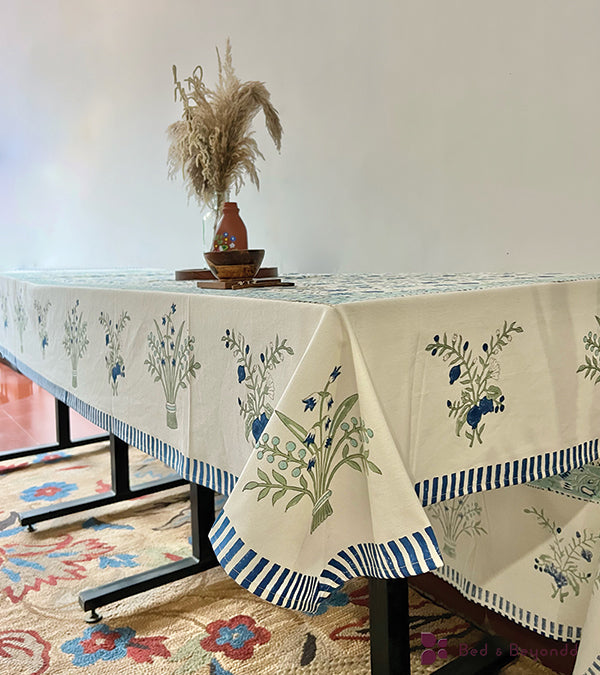 HANDBLOCK PRINTED SEATER TABLECLOTH