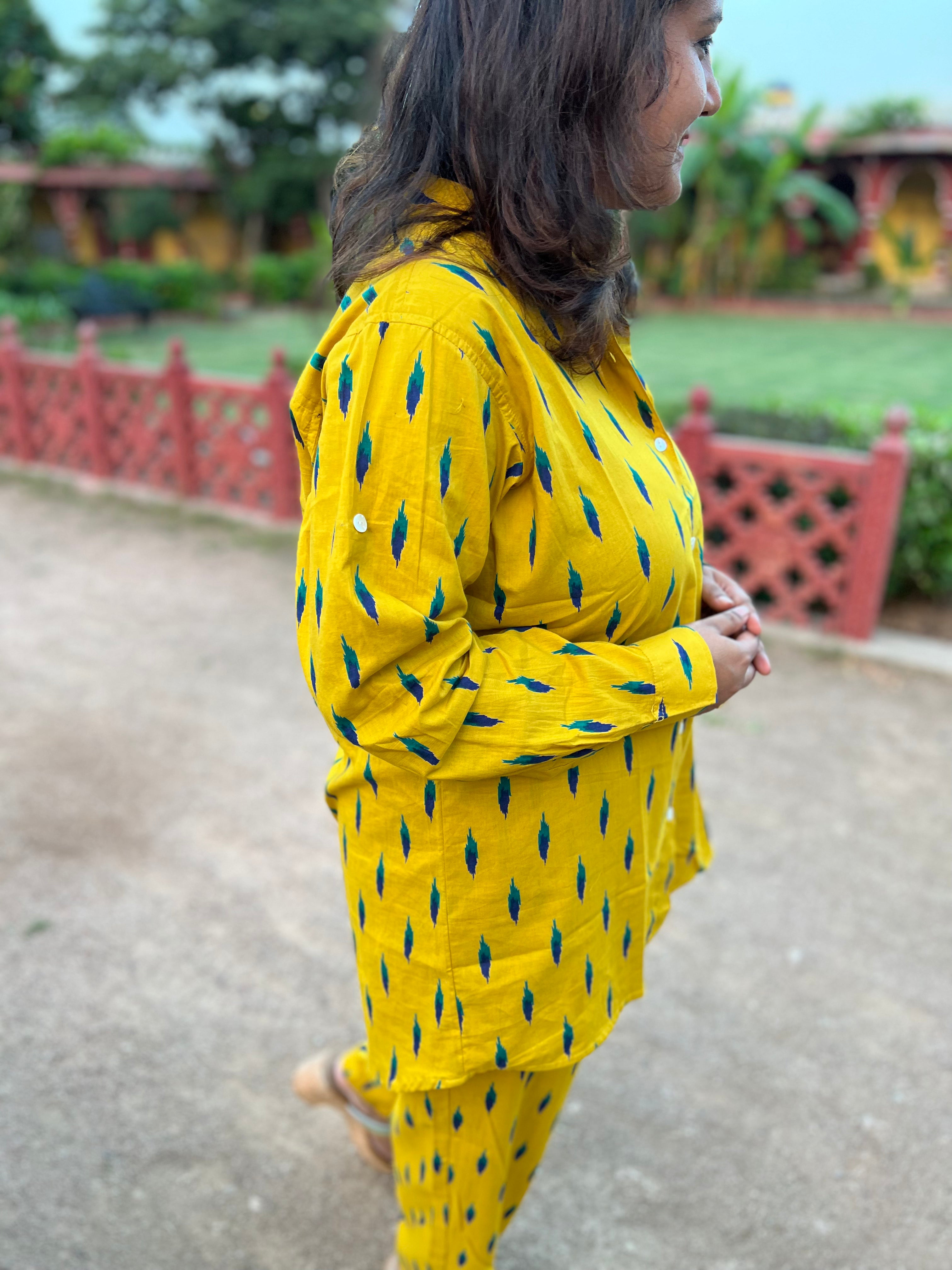 Long Shirt Cotton Loungewear/ Co-ord Set