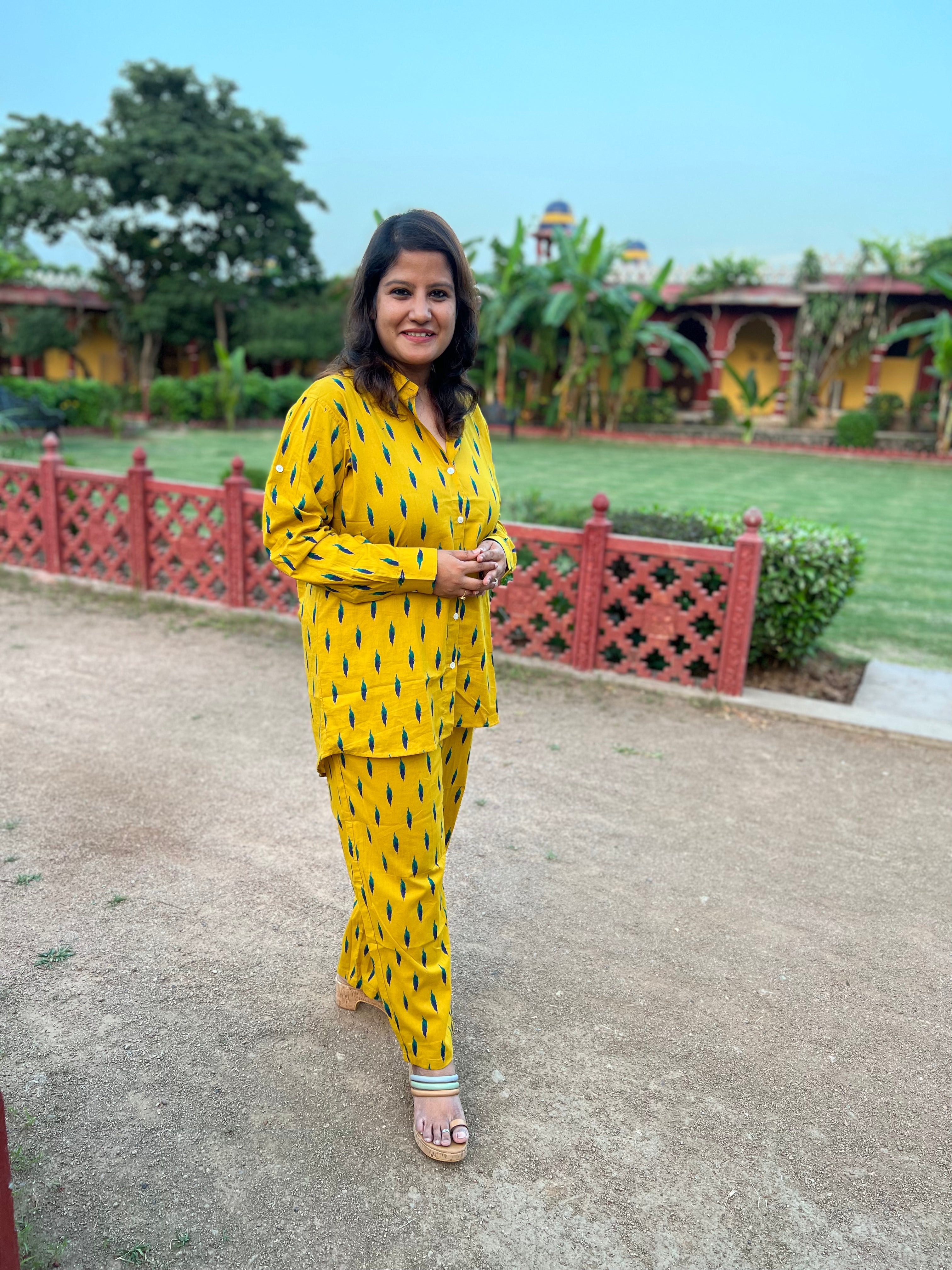 Long Shirt Cotton Loungewear/ Co-ord Set