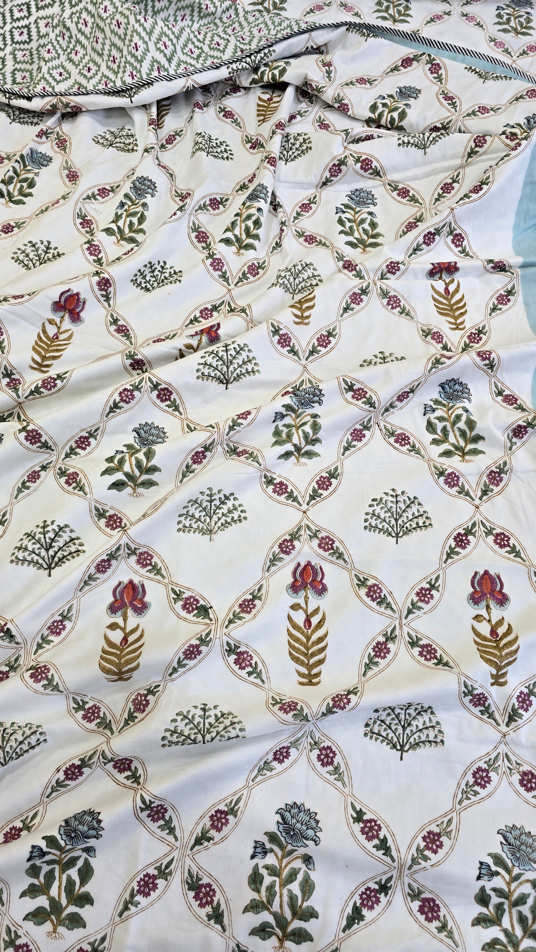 VILASA HANDBLOCK PRINTED REVERSIBLE MULMUL DOHAR