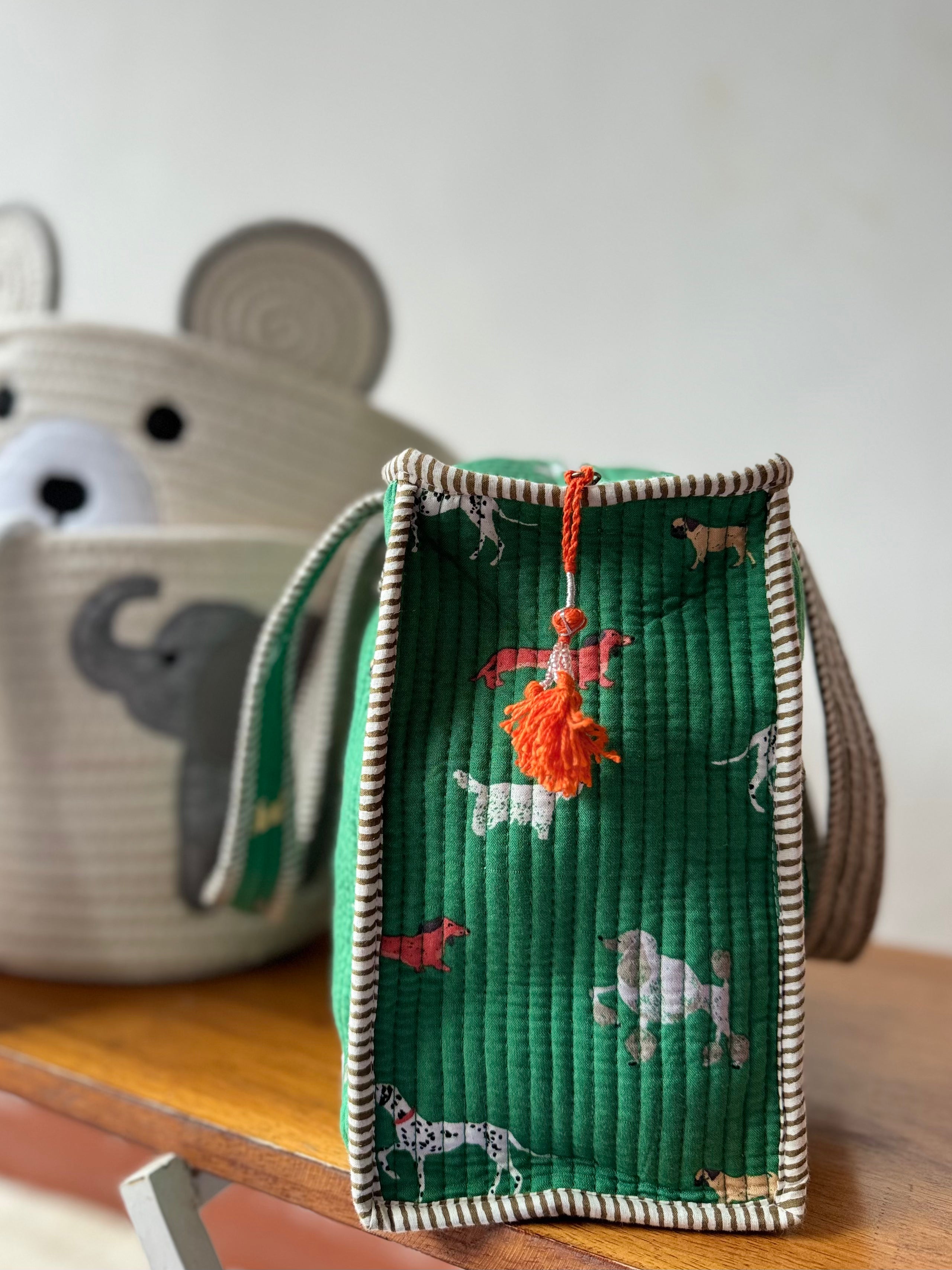 KIDS PRINT MINI TOTE BAG WITH ZIP