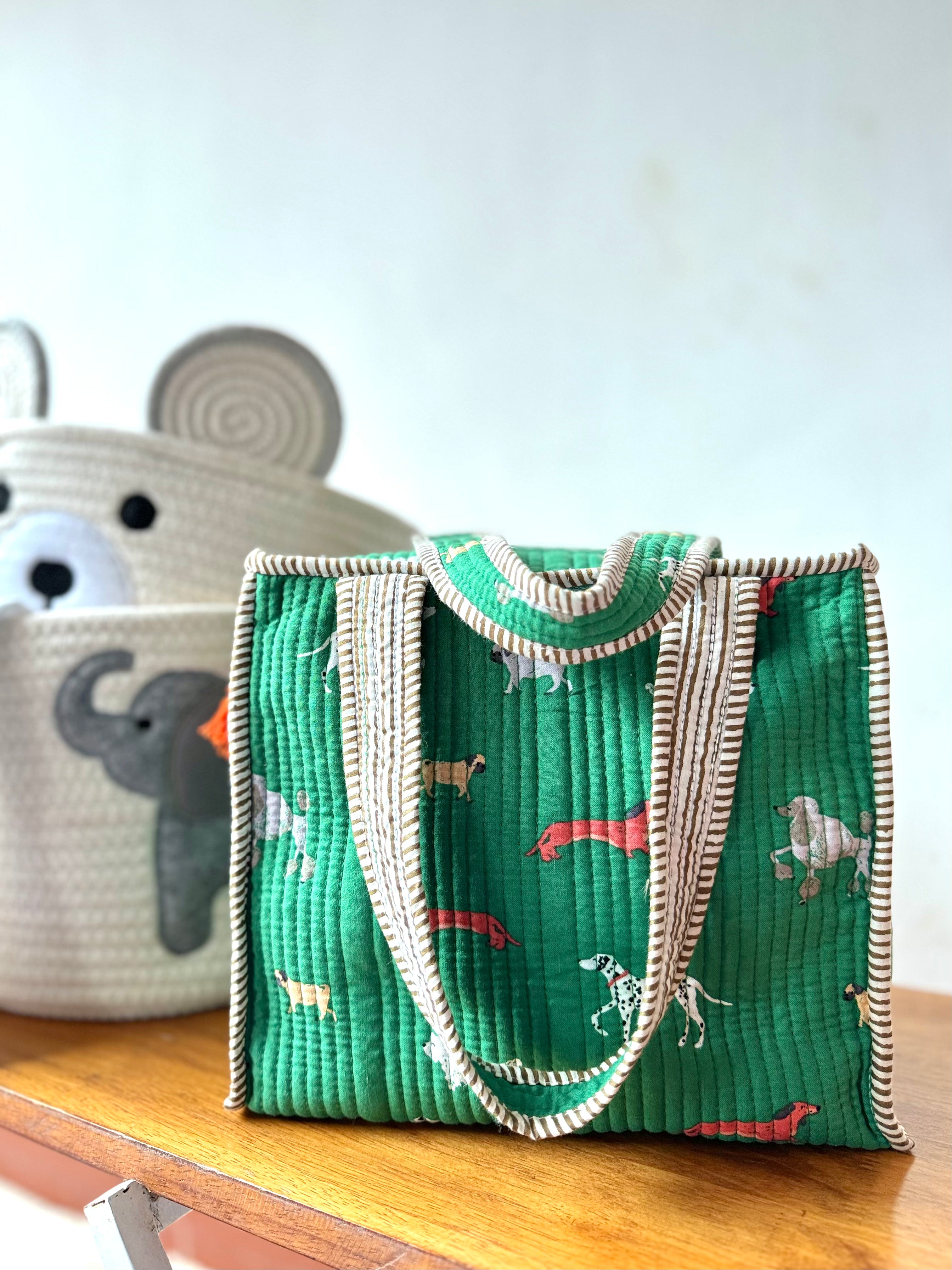 KIDS PRINT MINI TOTE BAG WITH ZIP