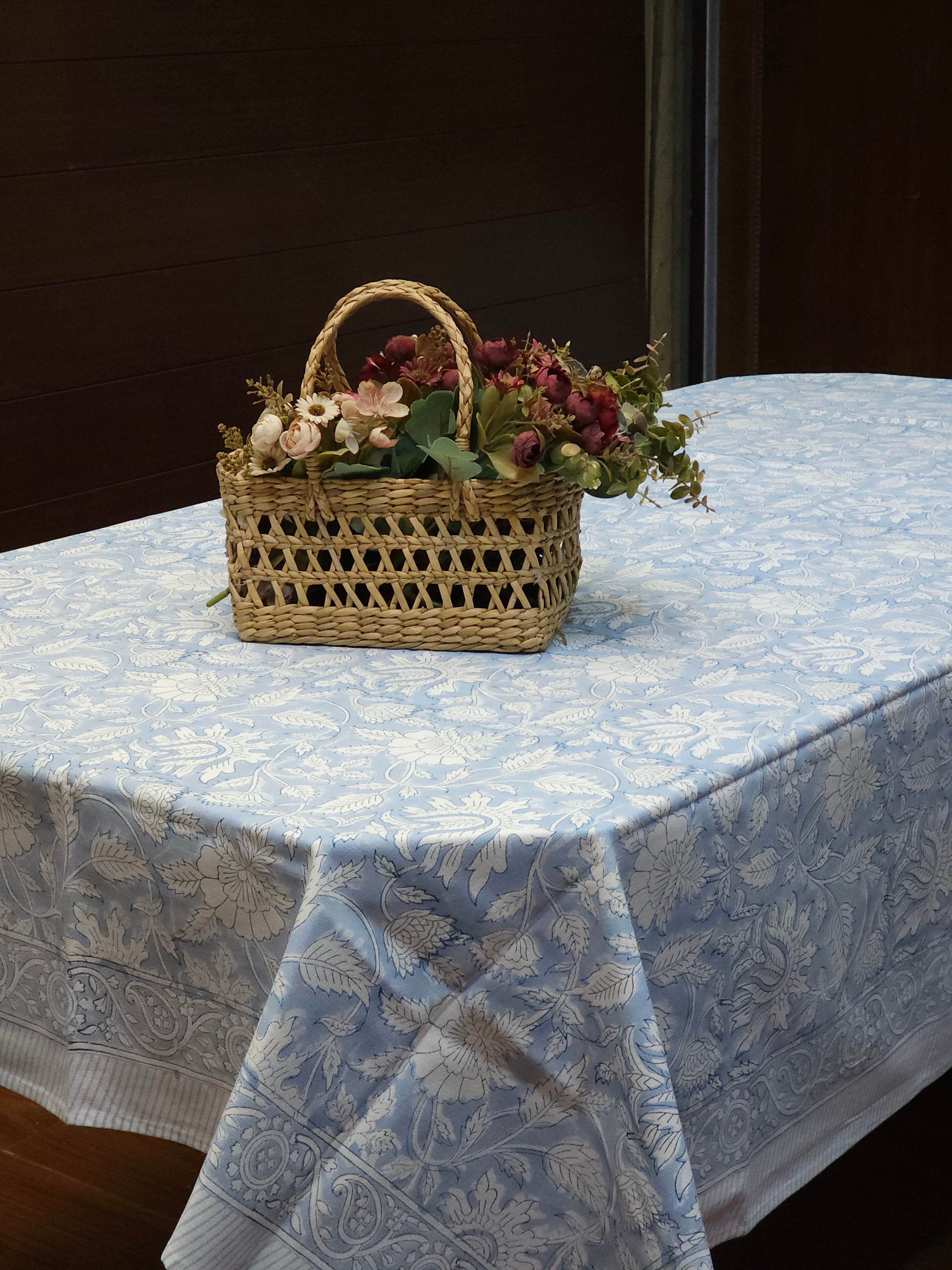 NEELAMBAR SIX & EIGHT SEATER HANDBLOCK PRINTED TABLECLOTH