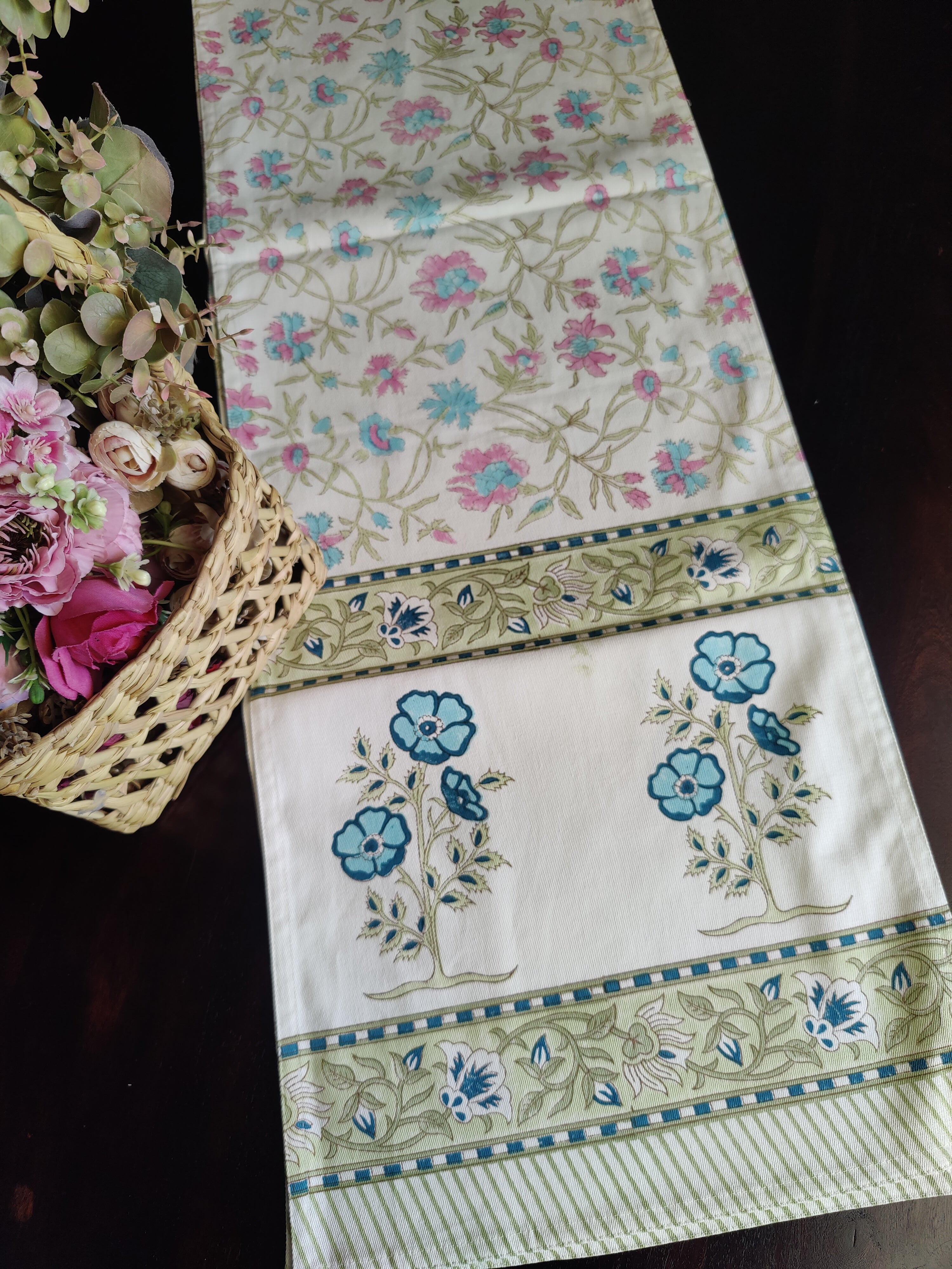 SIX SEATER HANDBLOCK PRINTED TABLE RUNNER